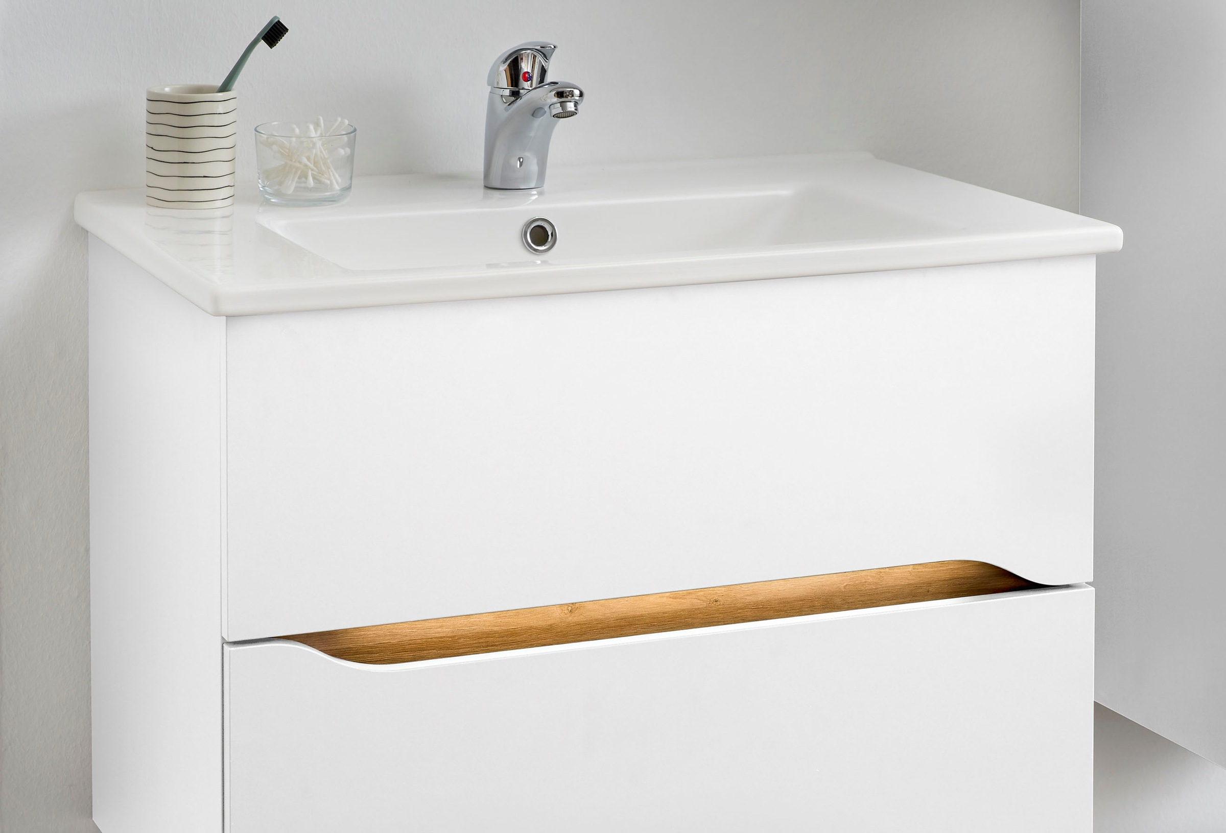 Saphir Badmöbel-Set »Quickset Keramikwaschtisch mit Unterschrank, 75 cm bre günstig online kaufen