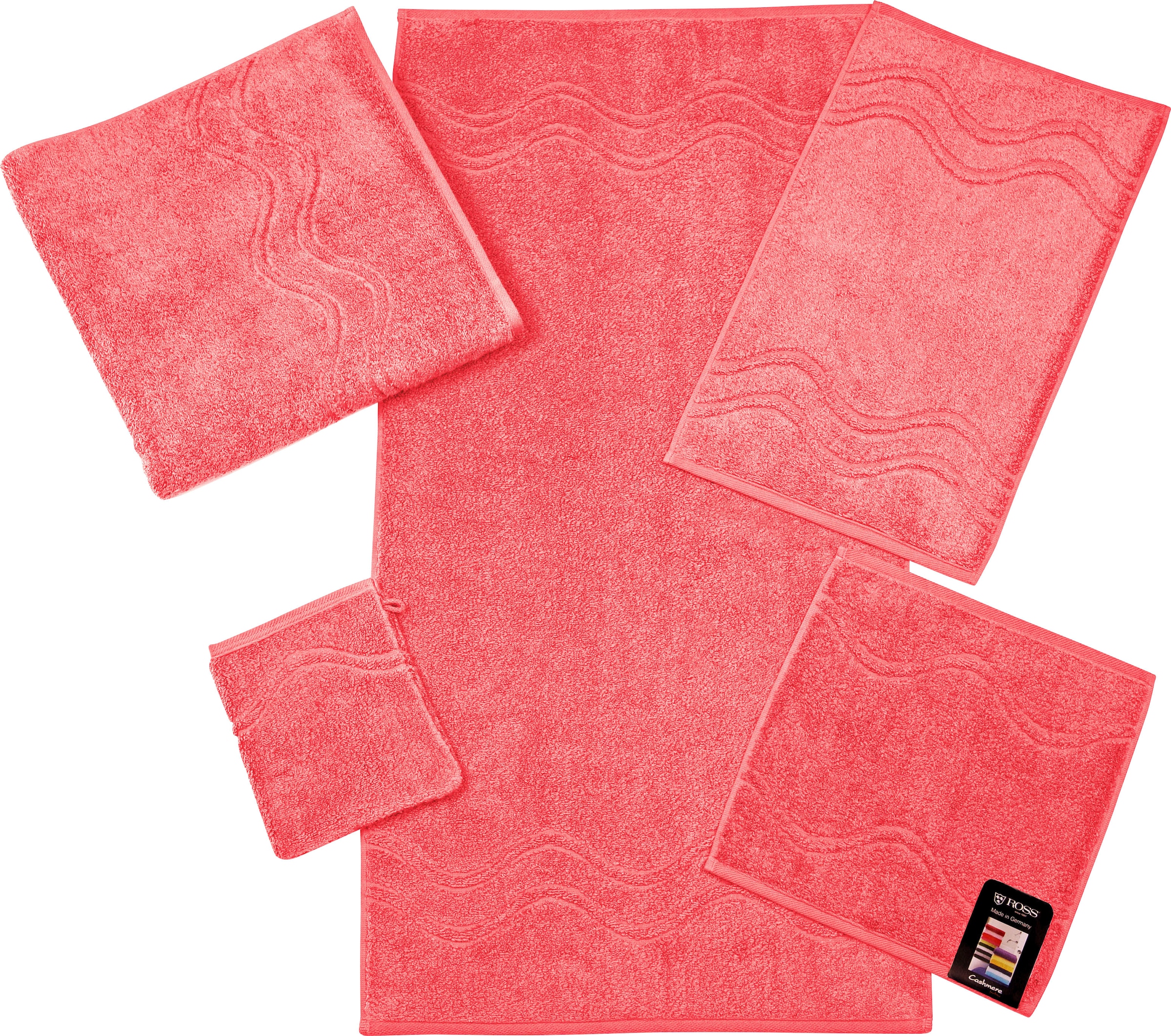ROSS Seiftuch »Cashmere feeling«, (6 St.), mit Wellen-Bordüre günstig online kaufen