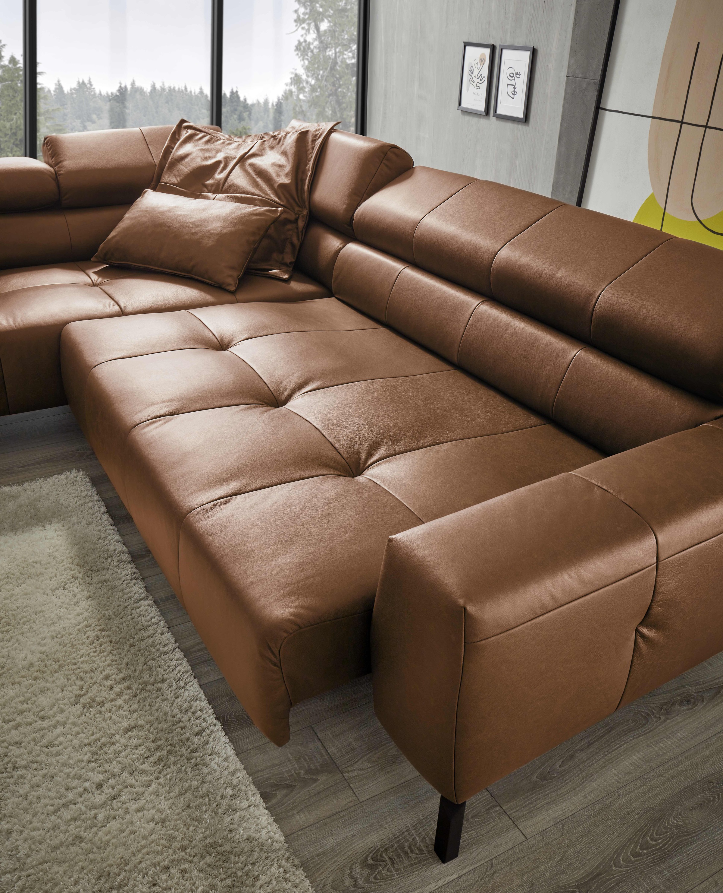 Places of Style Ecksofa »Claya, L-Form, incl. Kopfteilverstellung, Breite 276 cm«, wahlweise elektrischer Sitzvorzug