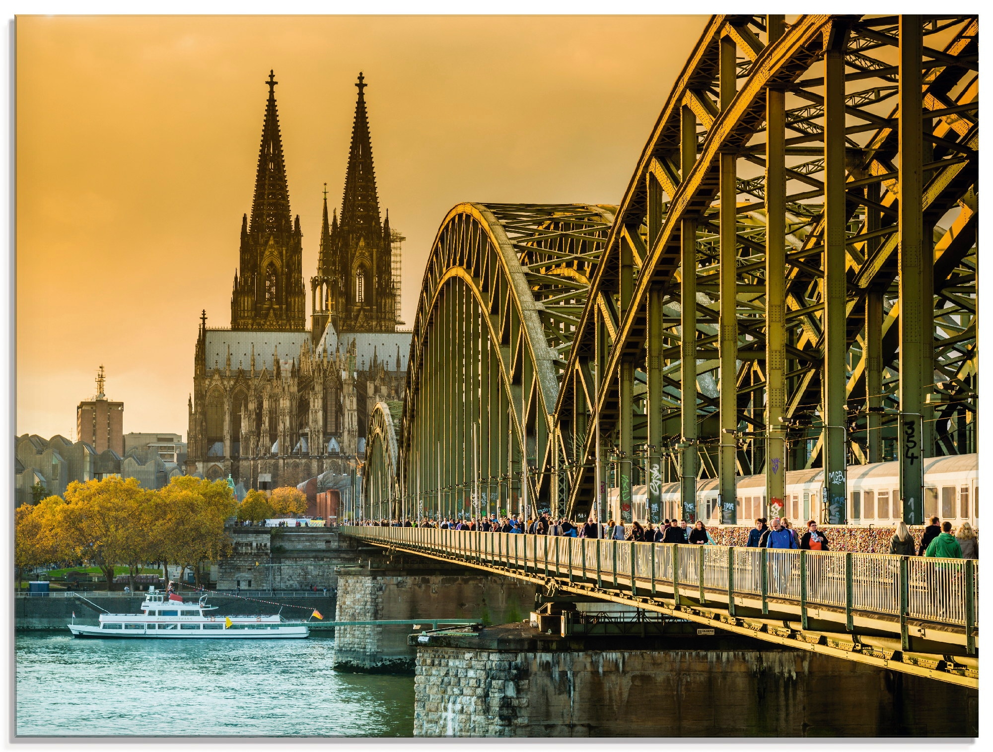 Artland Glasbild "Kölner Dom mit Hohenzollernbrücke", Deutschland, (1 St.), günstig online kaufen