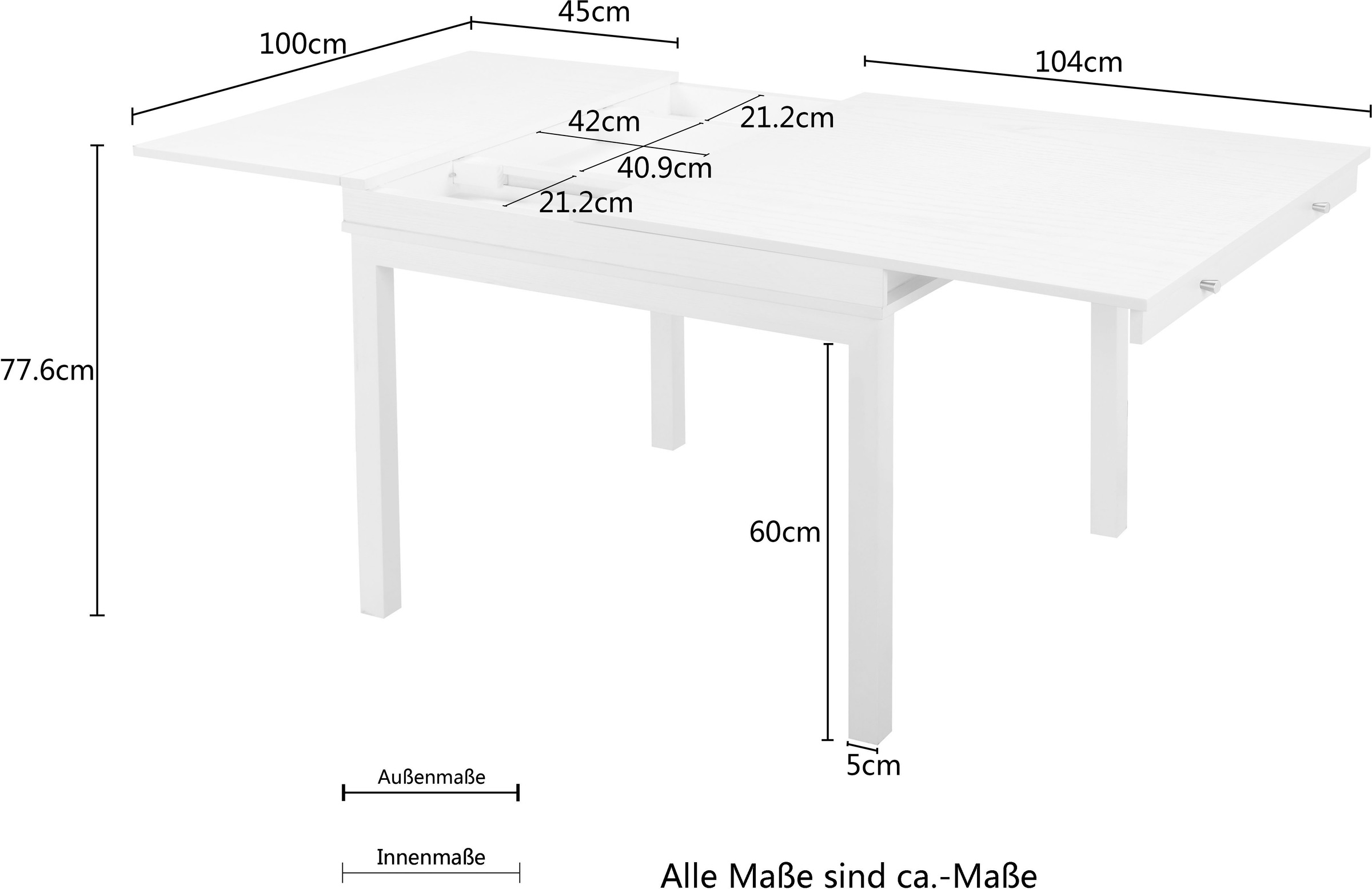 andas Esstisch »Morten«, ausziehbar auf 150 cm, nutzbar als Esstisch, oder Schreibtisch