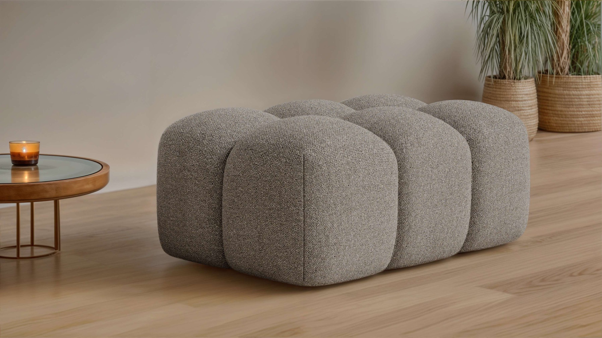 OTTO home Polsterhocker »KALLIE Sitzhocker, Bubble-Optik, Maße B/T/H: 90/60 günstig online kaufen