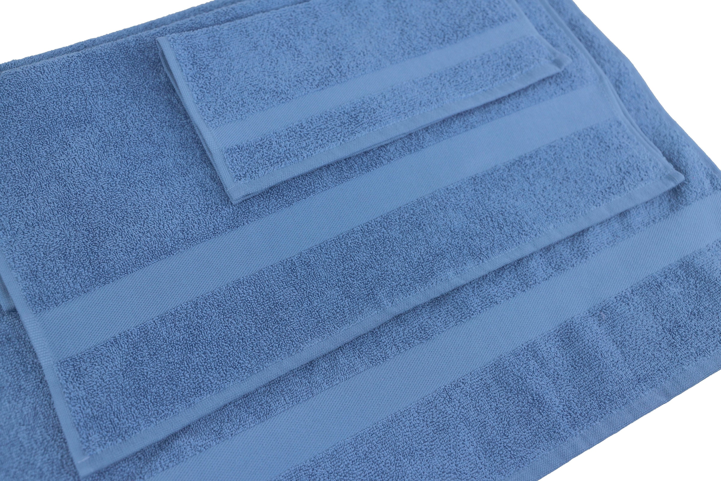 my home Handtuch Set »Nela«, (Set, 6 St., 2 Badetücher 70x140 cm-2 Handtücher 50x100 cm-2 Waschlappen 30x30 cm), mit Bordüre, einfarbiges Handtuch-Set aus 100% Baumwolle