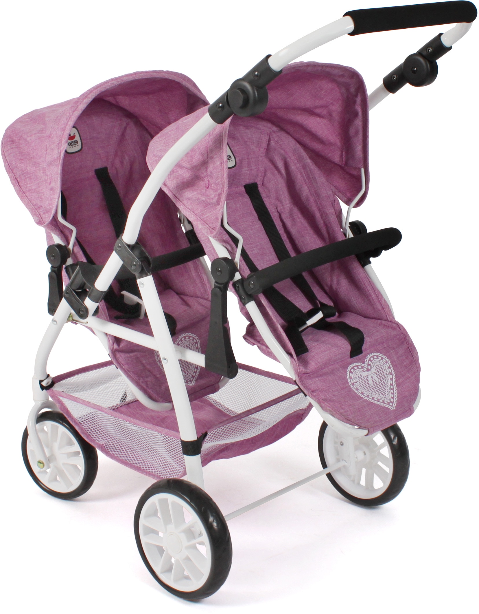 CHIC2000 Puppen-Zwillingsbuggy »Vario, Jeans Pink«