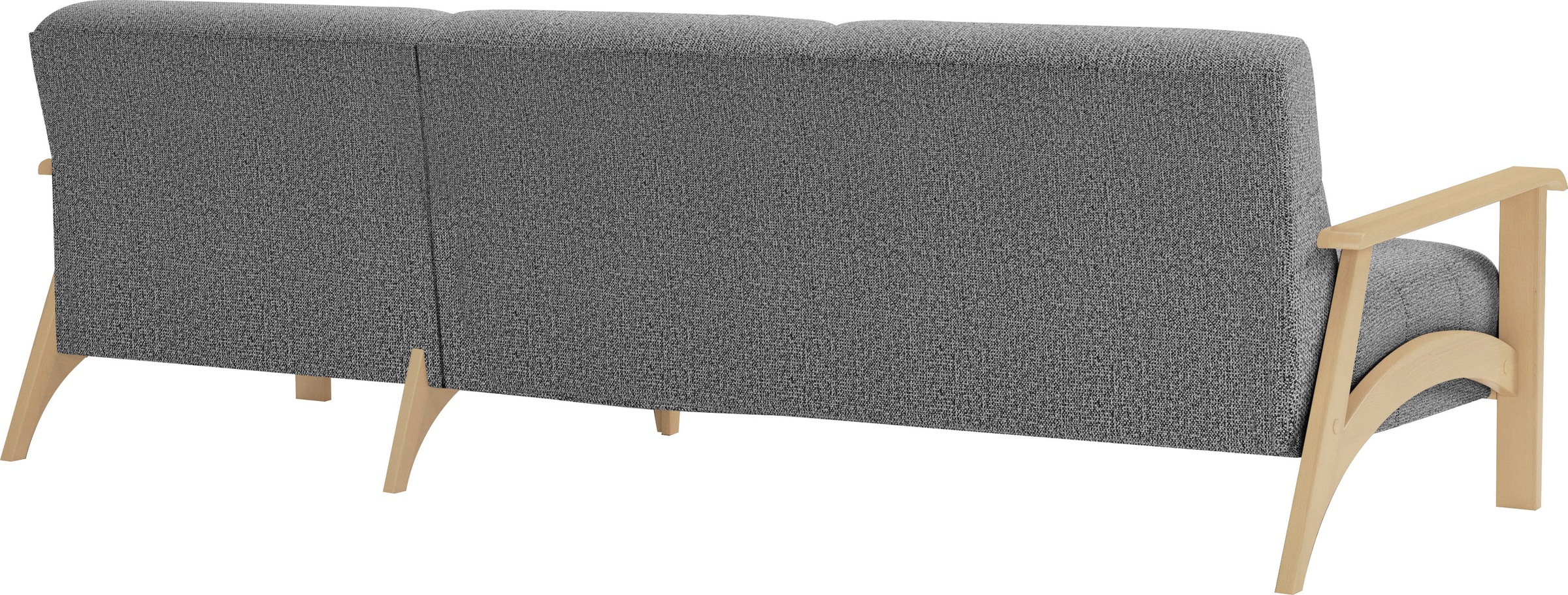 sit&more Ecksofa »Billund L-Form«, Armlehnen aus Buchenholz in natur, verschiedene Bezüge und Farben