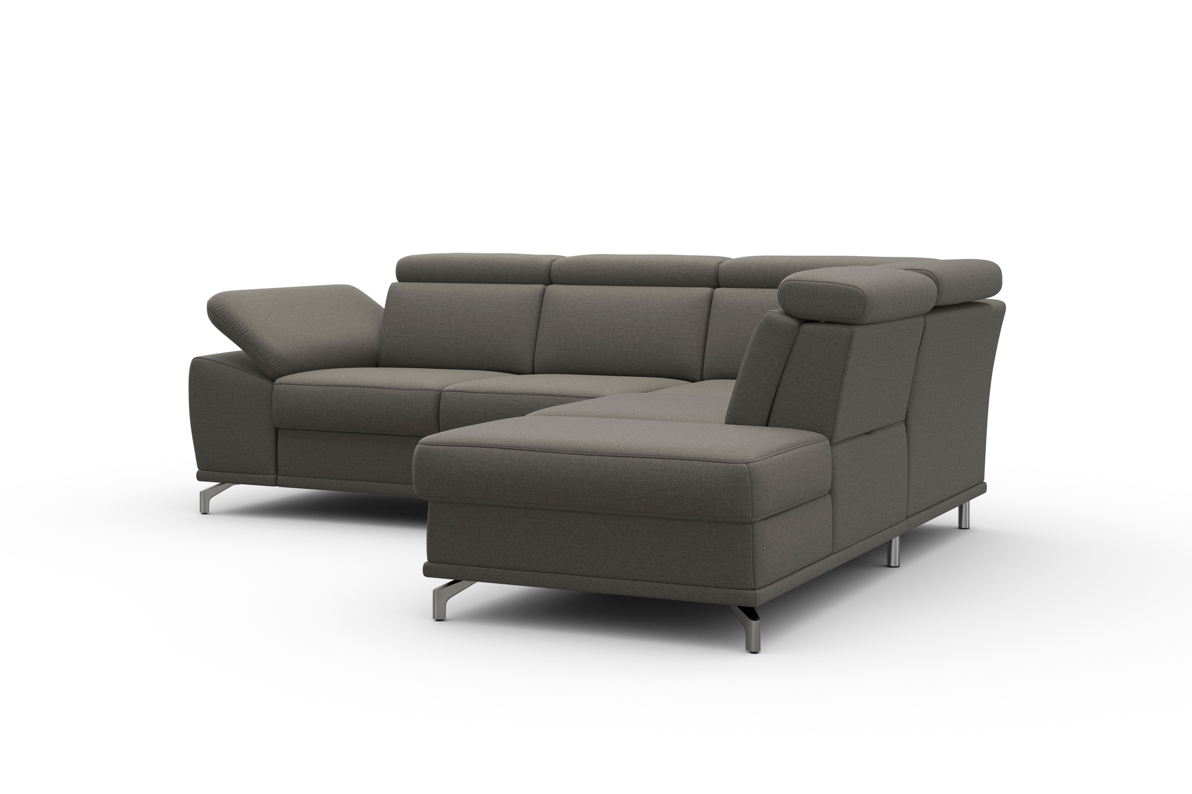 sit&more Ecksofa »Cabrio L-Form, mit Sitztiefenverstellung, Arm- und Kopfteilverstellung«, 3 Nierenkissen, Federkern, optional Bettfunktion und Stauraum