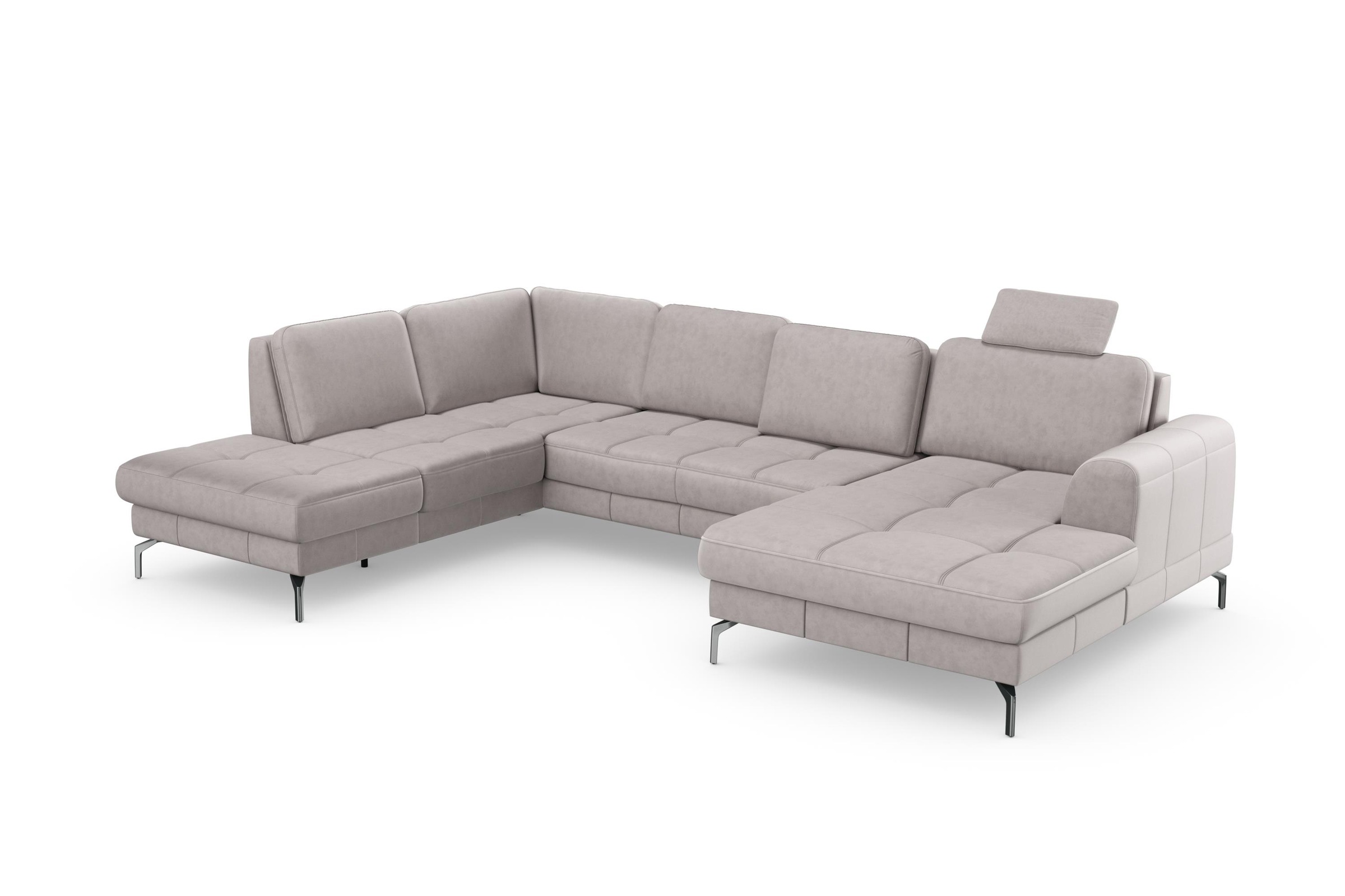 sit&more Wohnlandschaft »Bendigo U-Form«, inklusive Sitztiefenverstellung, Bodenfreiheit 15 cm, in 2 Fußfarben