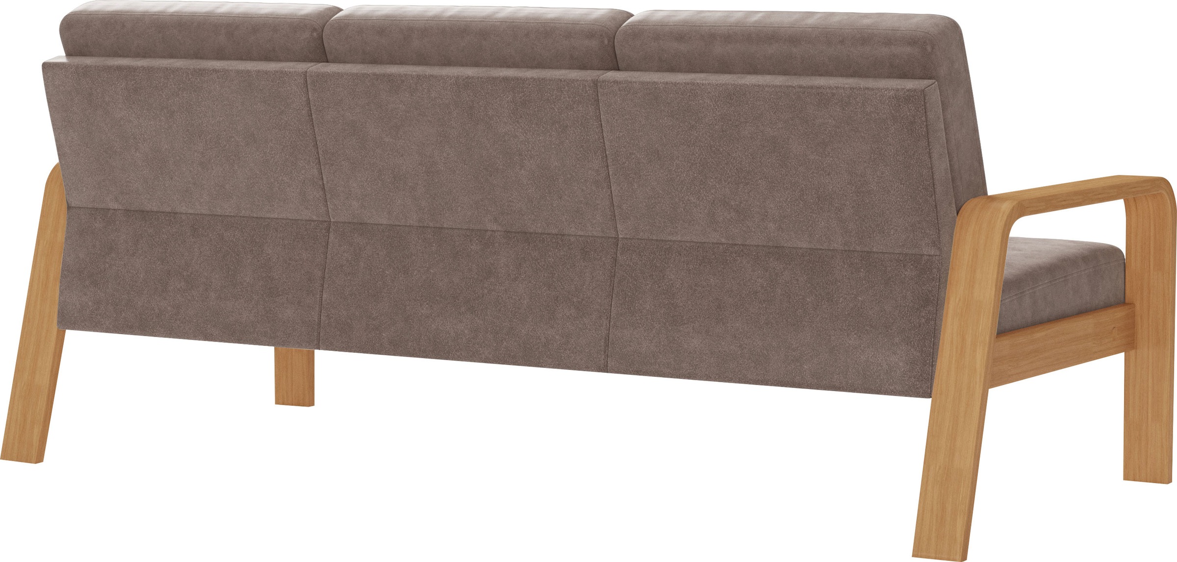 sit&more 3-Sitzer »Kolding«, Armlehnen aus eichefarbigem Buchenholz, verschiedene Bezüge und Farben