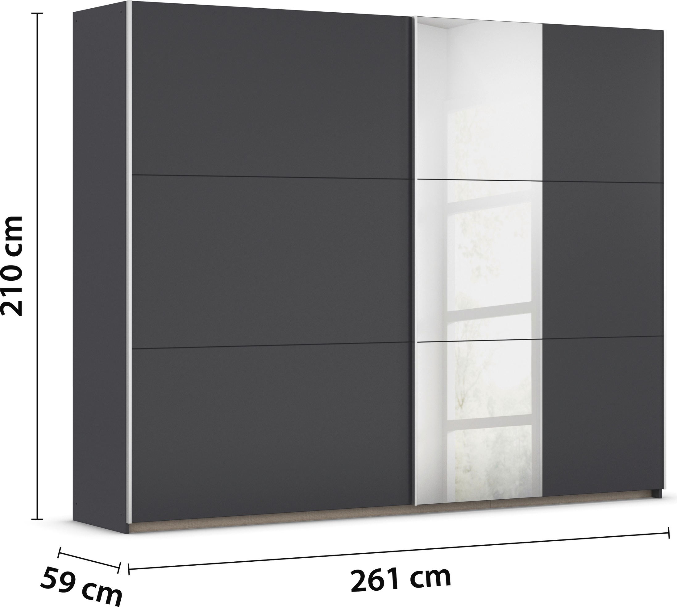 rauch Schwebetürenschrank »Kleiderschrank Garderobe TOPSELLER AURELIO mit 3 Ausstattungsvarianten«, 3 verschiedene Ausstattungsvarianten Griffe aus Metall MADE IN GERMANY