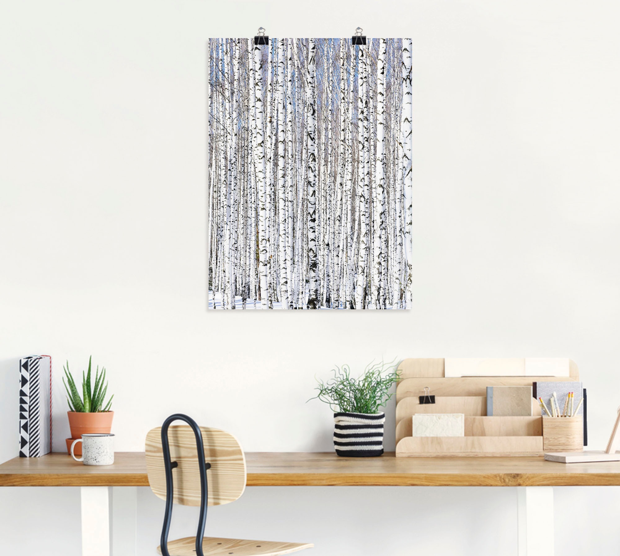 Artland Wandbild »Winterbirkenwald Wintergelassenheit«, Bäume, (1 St.), als Leinwandbild, Poster in verschied. Größen