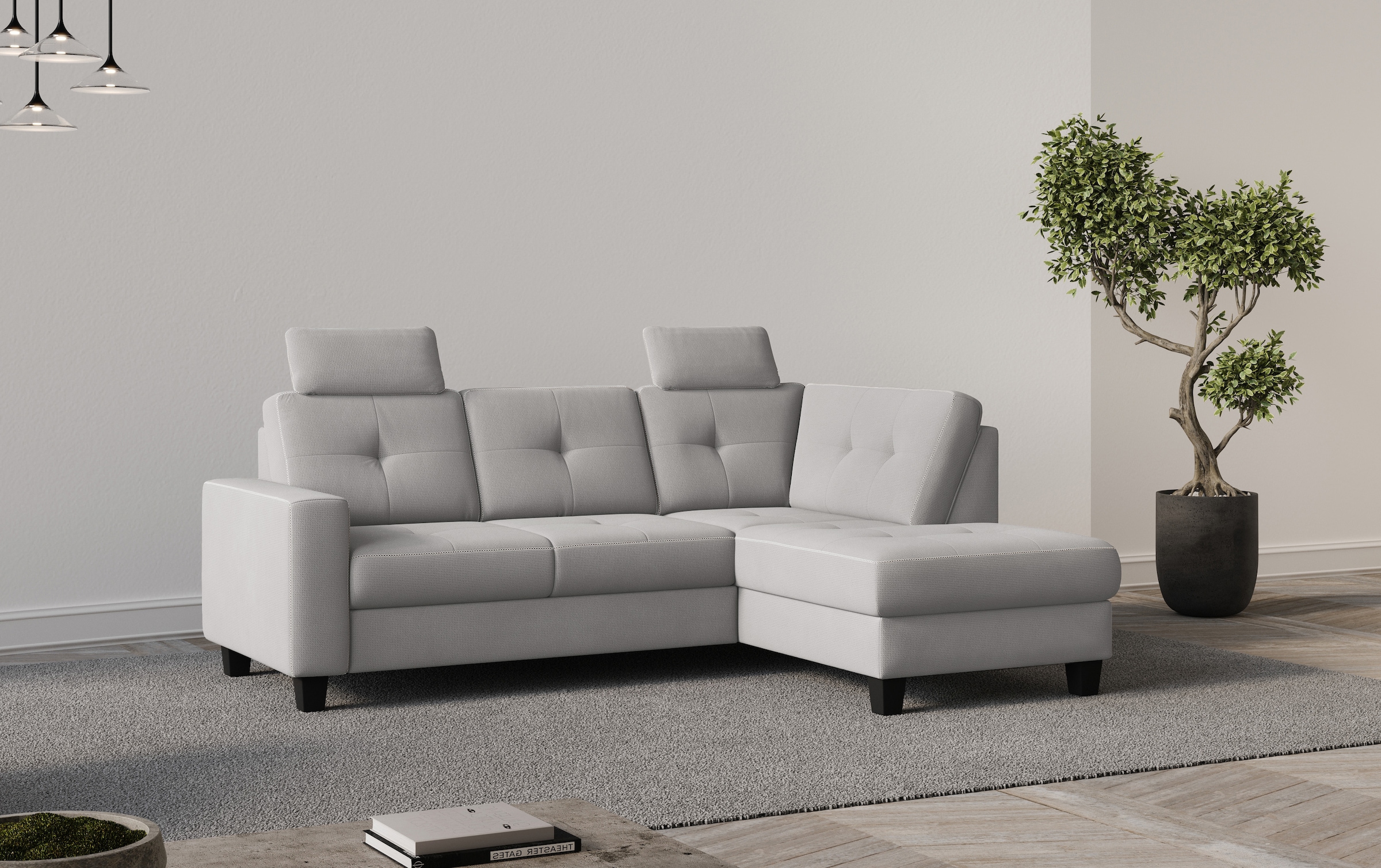 Places of Style Ecksofa »Varese«, Kreuznaht in beige günstig online kaufen