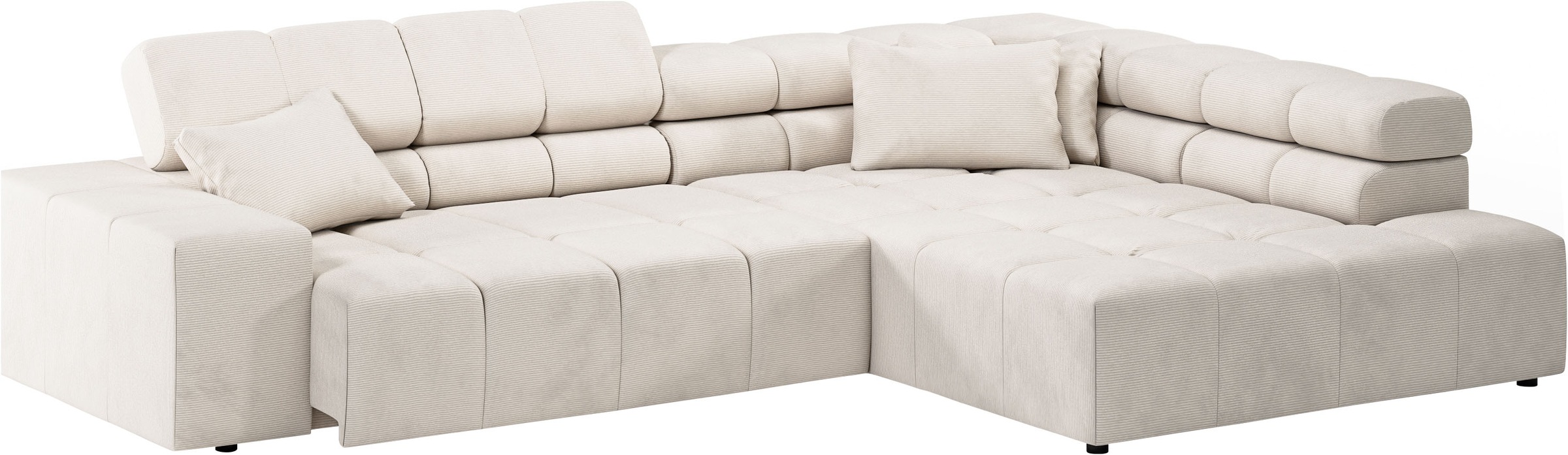 INOSIGN Ecksofa »Ancona incl. Kopfteilverstellung, OTTOs Choice, Breite 319cm, L-Form«, wahlweise motorische Sitztiefenverstellung, auch in Cord + Easy Care