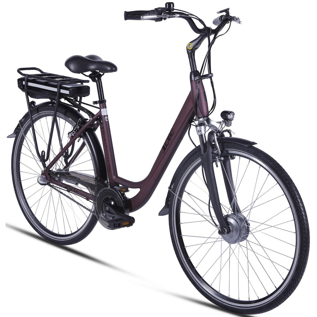 LLobe E-Bike »Metropolitan JOY rot 10 Ah«, 3 Gang, Frontmotor 250 W