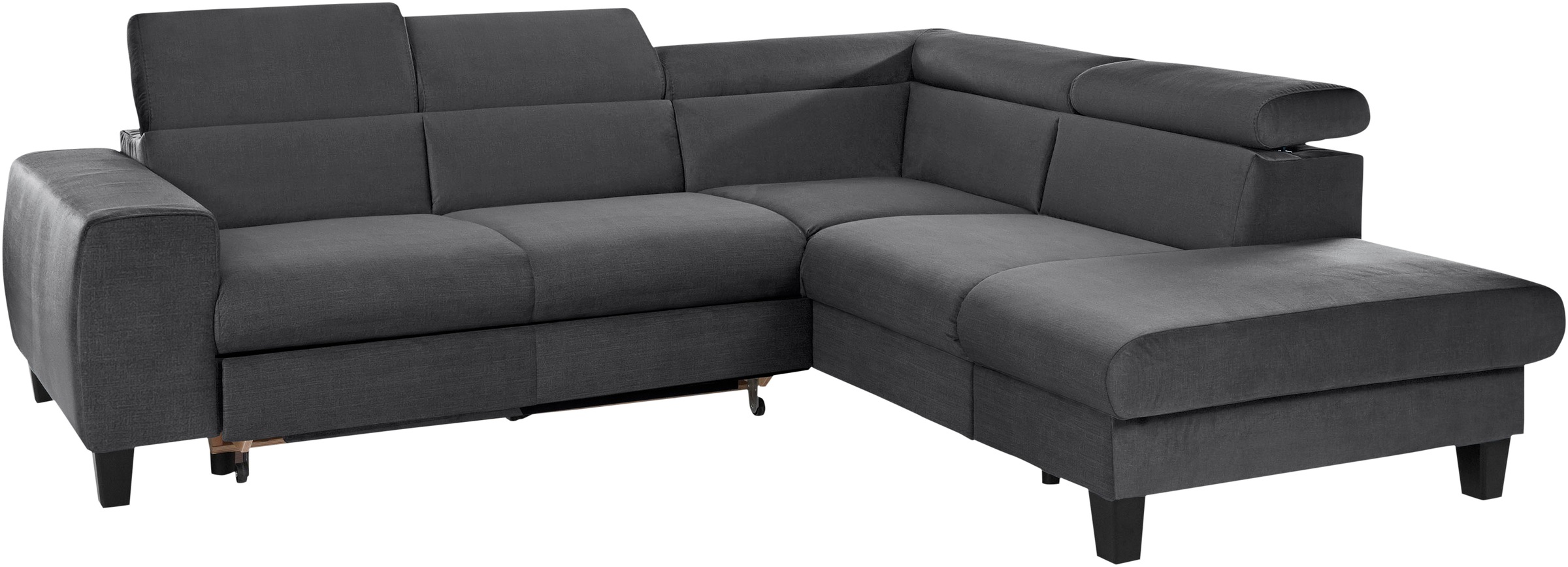 COTTA Ecksofa »Morven L-Form mit Kopfteilverstellung«, wahlweise mit Bettfunktion, Bettkasten & Wireless-Charger