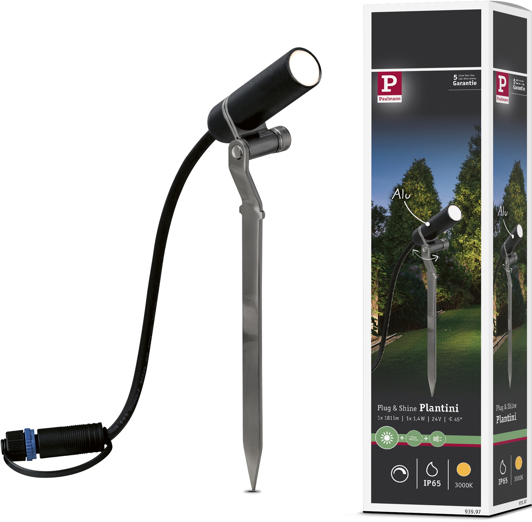 Paulmann LED Gartenstrahler »Plug & Shine«, 1 flammig-flammig, LED-Modul,  3000K 24V Anthrazit auf Raten kaufen | Wandleuchten