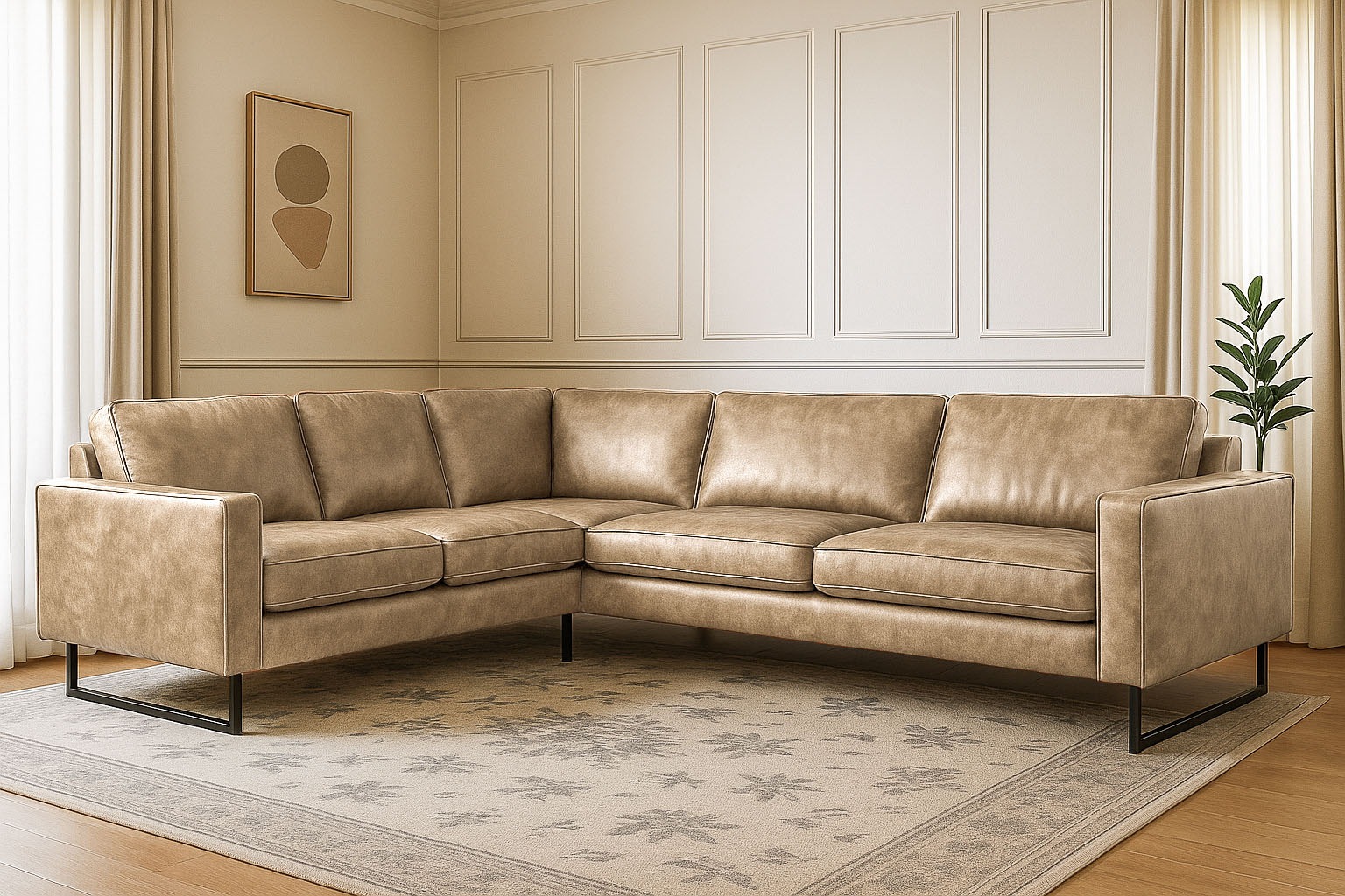 Places of Style Ecksofa »Pinto, XXL, 250/290 cm, langer Schenkel, Ottomane« günstig online kaufen