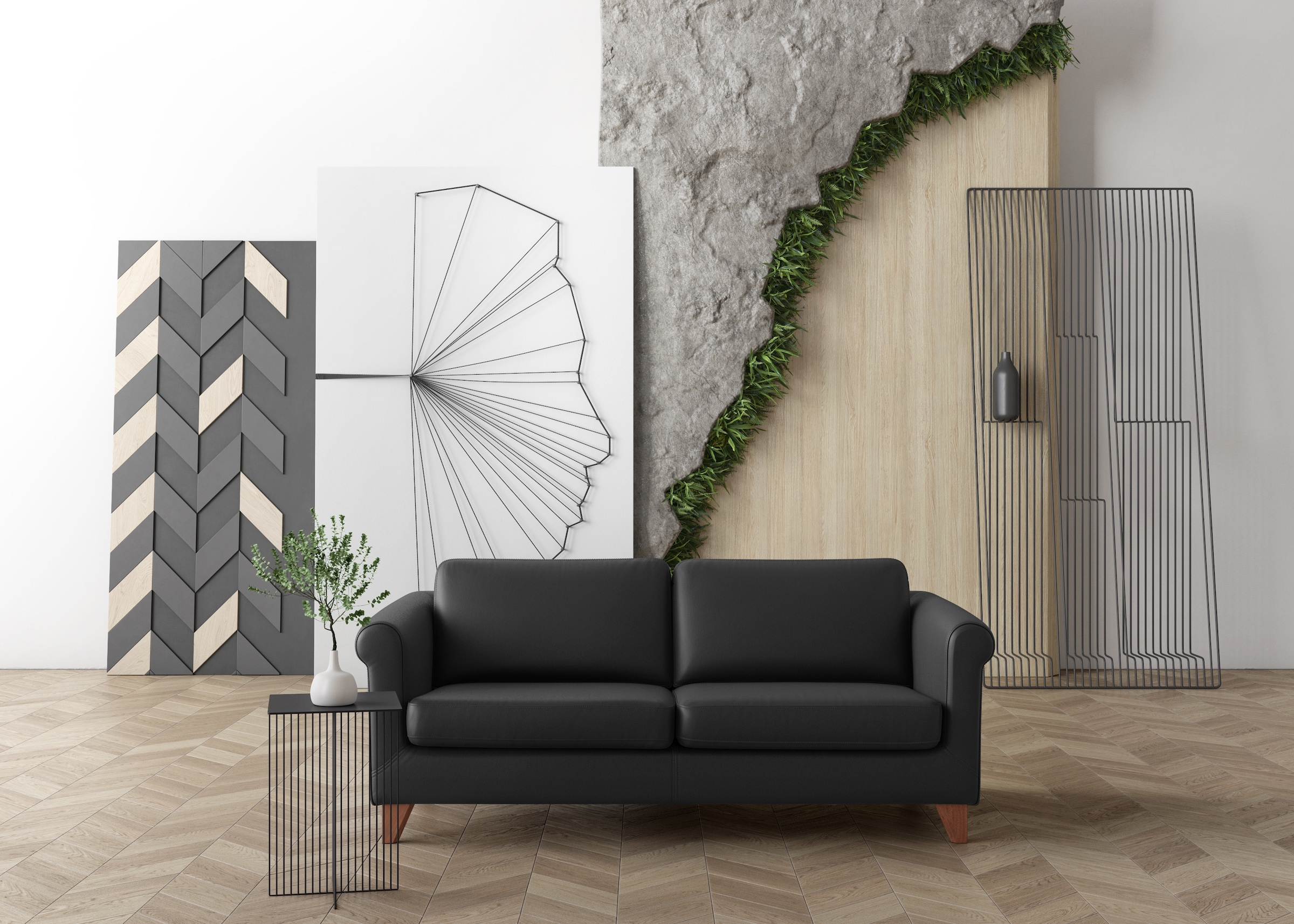 machalke® 2,5-Sitzer »amadeo«, Ledersofa mit geschwungenen Armlehnen, Breite 180 cm