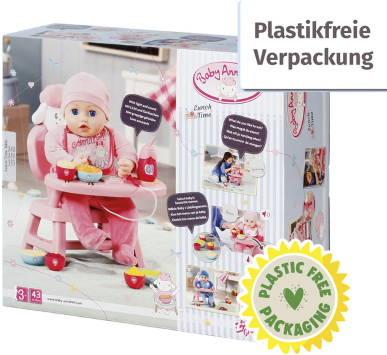 Baby Annabell Puppenhochstuhl »Lunch Time Tisch«, mit Licht- und Soundeffekten