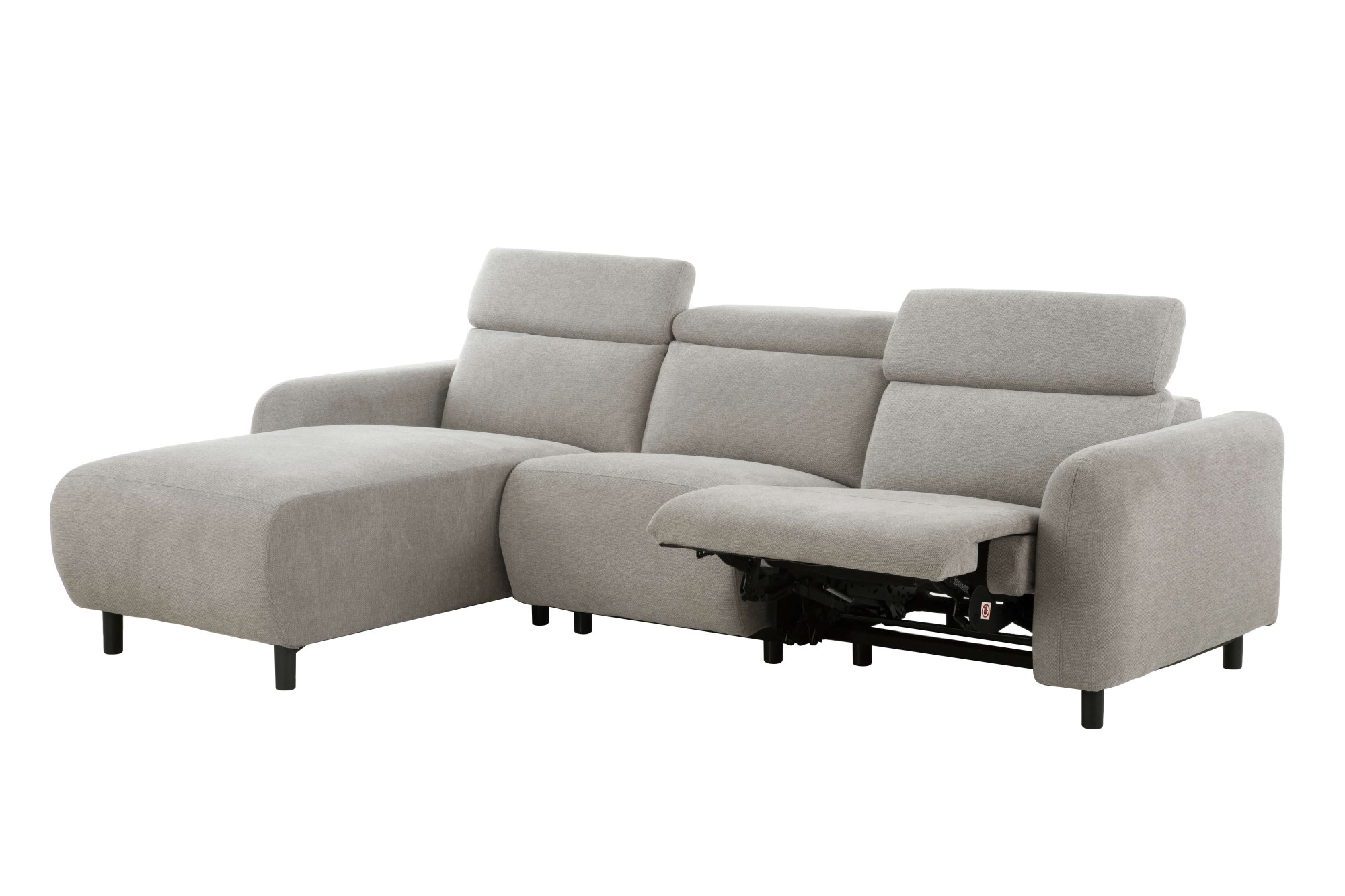 Home affaire Ecksofa »SKAANE Struktur, L-Form, 274 cm, manuelle u. elektrische Funktion,«, rundes Design, Kopfteilverstellung, Federkernpolsterung