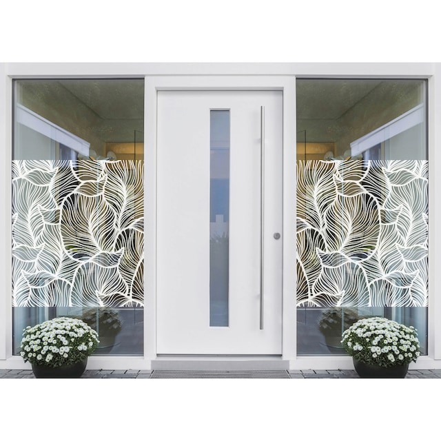 MySpotti Fensterfolie »Look Leaves white«, halbtransparent, glattstatisch  haftend, 90 x 100 cm, statisch haftend online kaufen