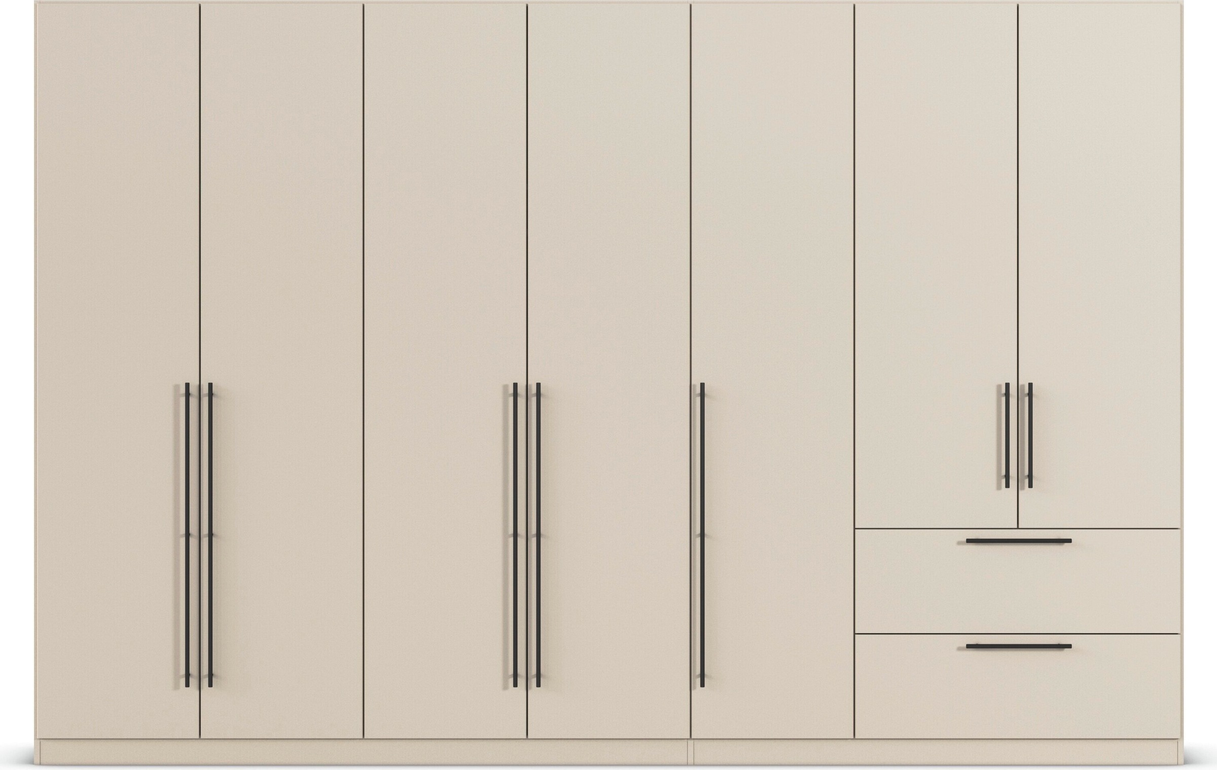rauch Kleiderschrank »Drehtürenschrank Schrank Garderobe Wäscheschrank Schlafzimmer AVOLA«, (in 3 verschiedenen Ausstattungen BASIC/CLASSIC/PREMIUM), mit hochwertigen Stangengriffen aus Metall in Schwarz MADE IN GERMANY