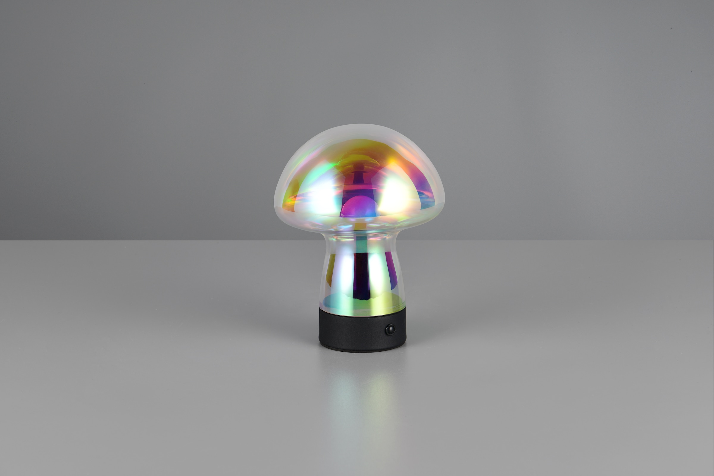 REALITY Leuchten LED Tischleuchte »DOOLEY, Akku LED Tischlampe aus Glas, Höhe 18 cm Ø 14cm, IP20 1,5W LED«, 1 flammig, Leuchtmittel LED-Board | LED fest integriert, 140 Lumen 3000K warmweiß, Touchdimmer, USB-Ladeanschluss