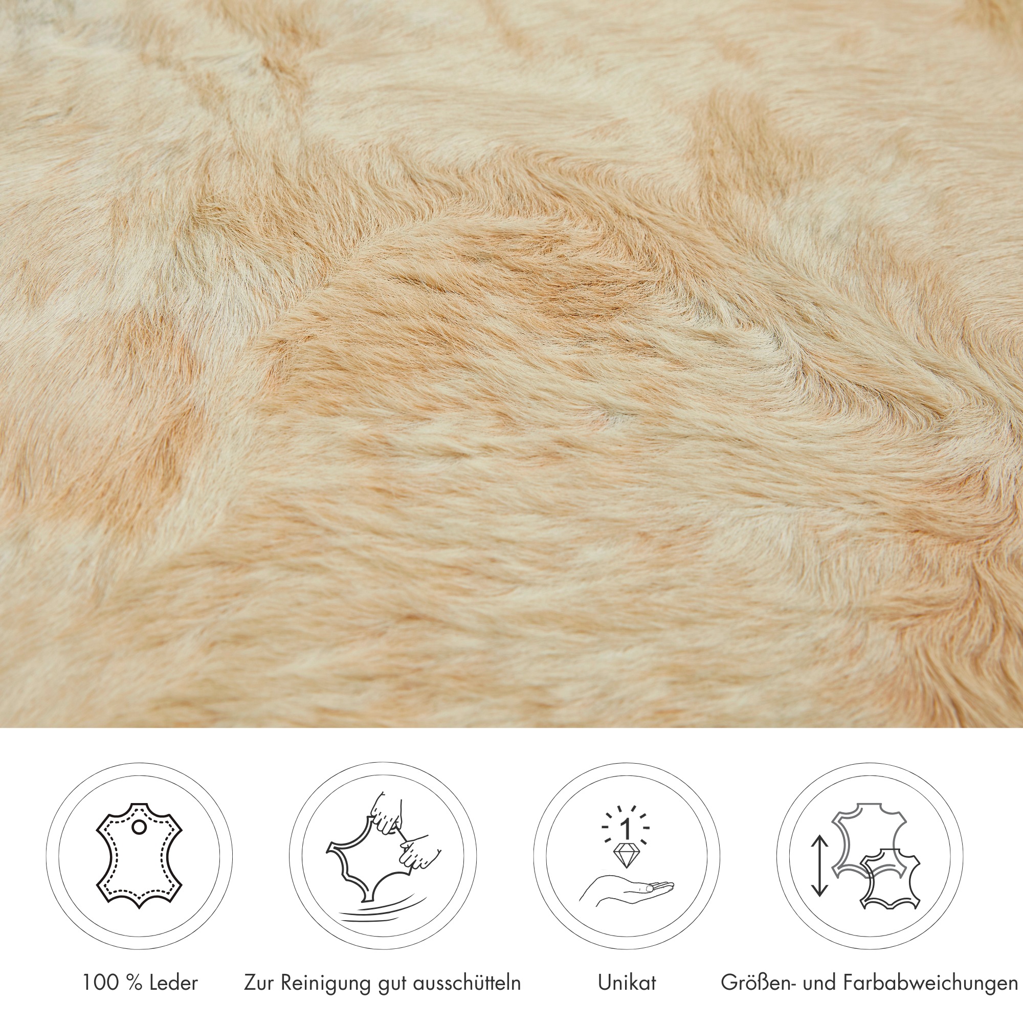 LUXOR living Fellteppich »Rinderfell«, fellförmig, 3 mm Höhe, echtes Rinderfell, Naturprodukt - daher ist jedes Fell ein Einzelstück