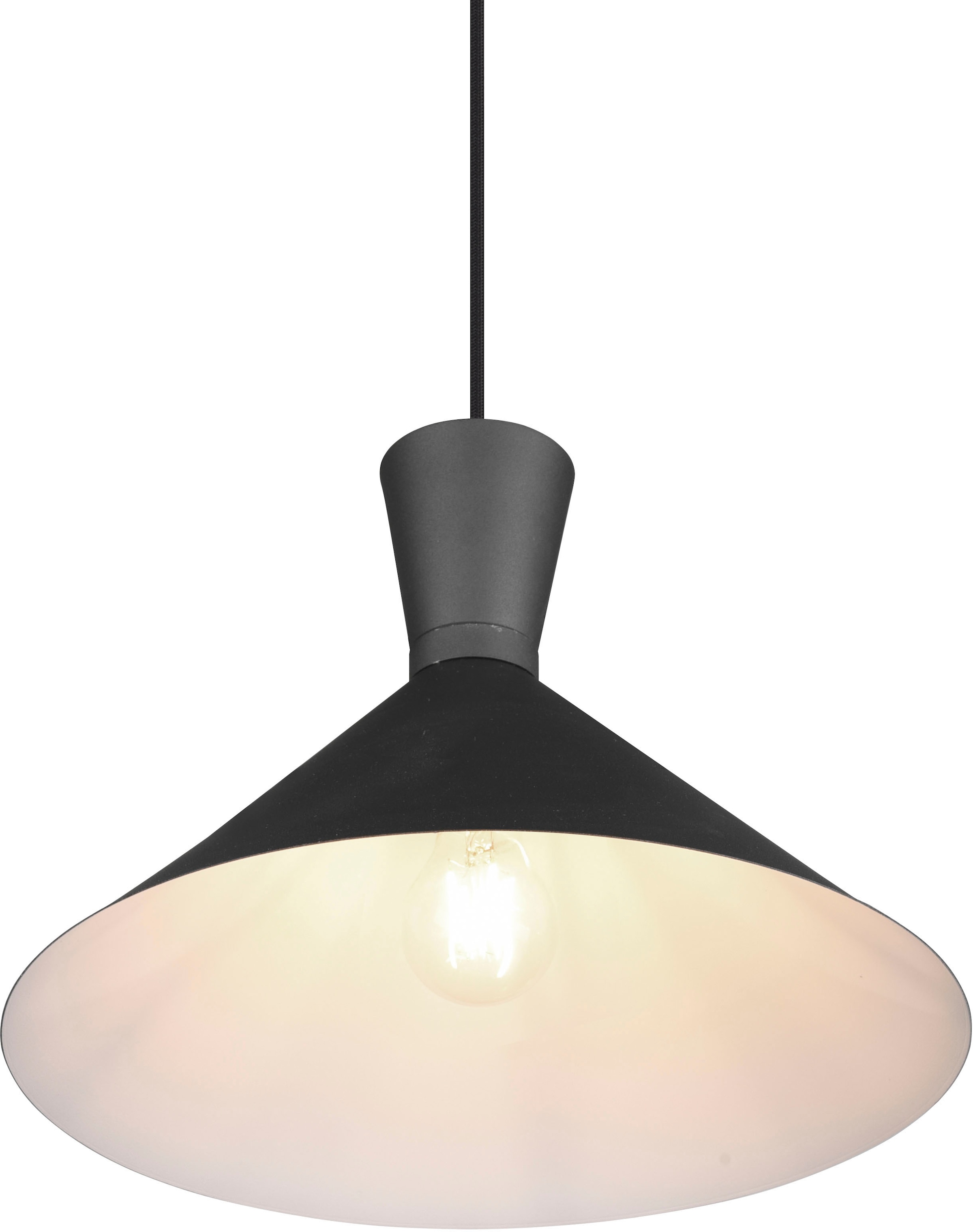 REALITY Leuchten Pendelleuchte »Enzo«, 1 flammig, Leuchtmittel E27 | ohne Leuchtmittel, Hängelampe 1-flammig, E27 max 28W (exkl.), höhenverstellbar, Ø 35cm