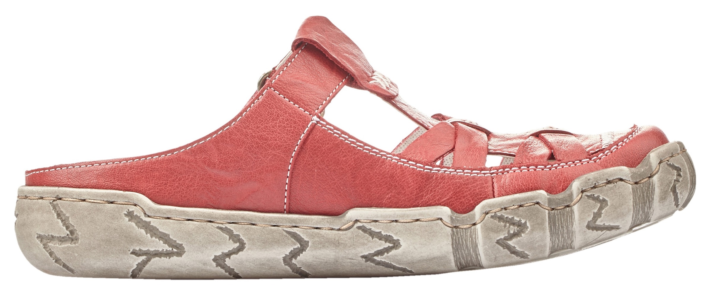 Rieker Clog  Sabot, Sommerschuh, Schlappen, Hausschuh mit Ziernähten