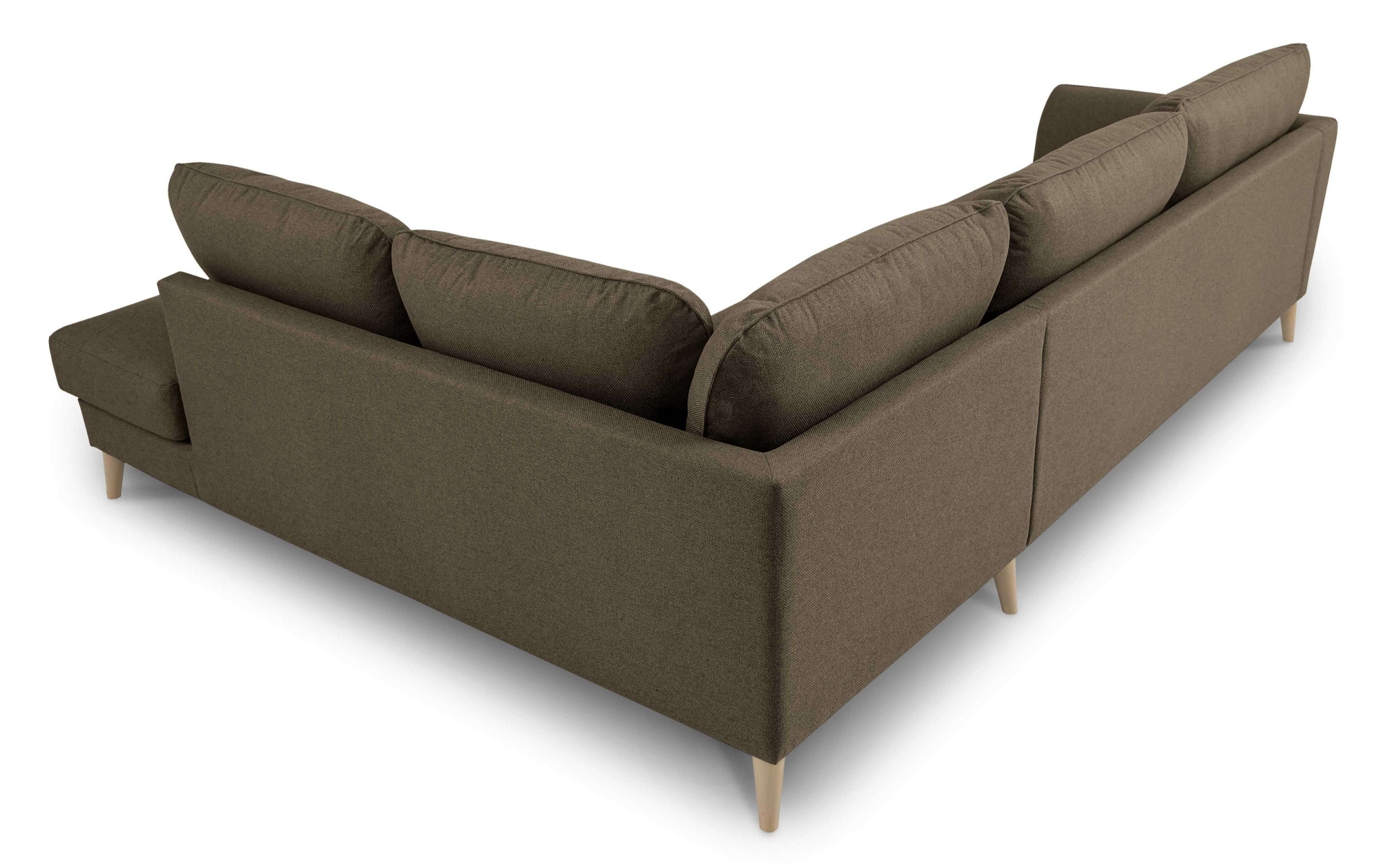 Home affaire Ecksofa »MARSEILLE 278/202 cm, L-Form, Ottom. rechts/links, verschiedene Bezüge«, Massivholzbeine Eiche, Landhausstil, Wellenunterfederung