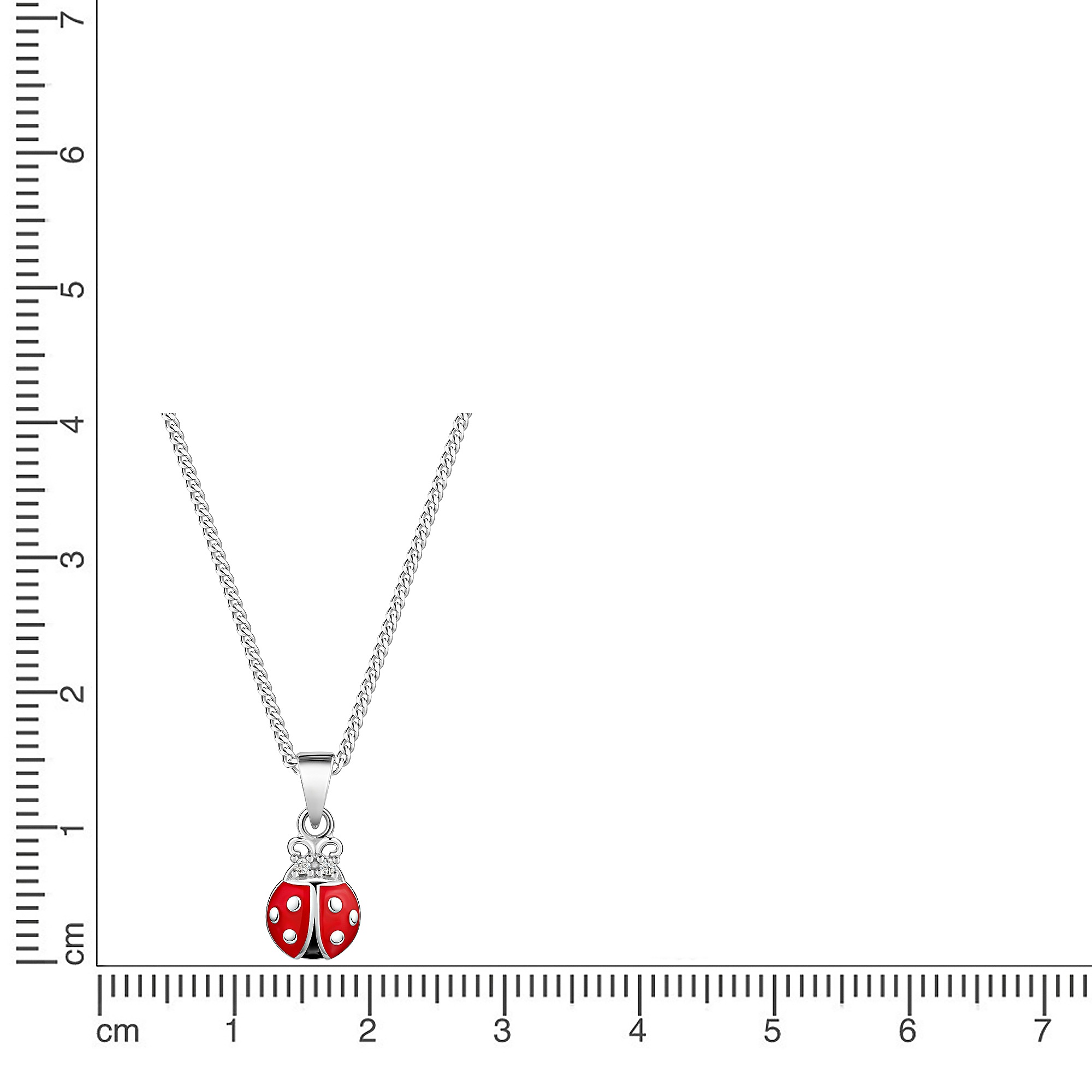 Firetti Kette mit Anhänger »Geschenk Silber 925 Halsschmuck Halskette Panzerkette Marienkäfer« mit Zirkonia (synth.)