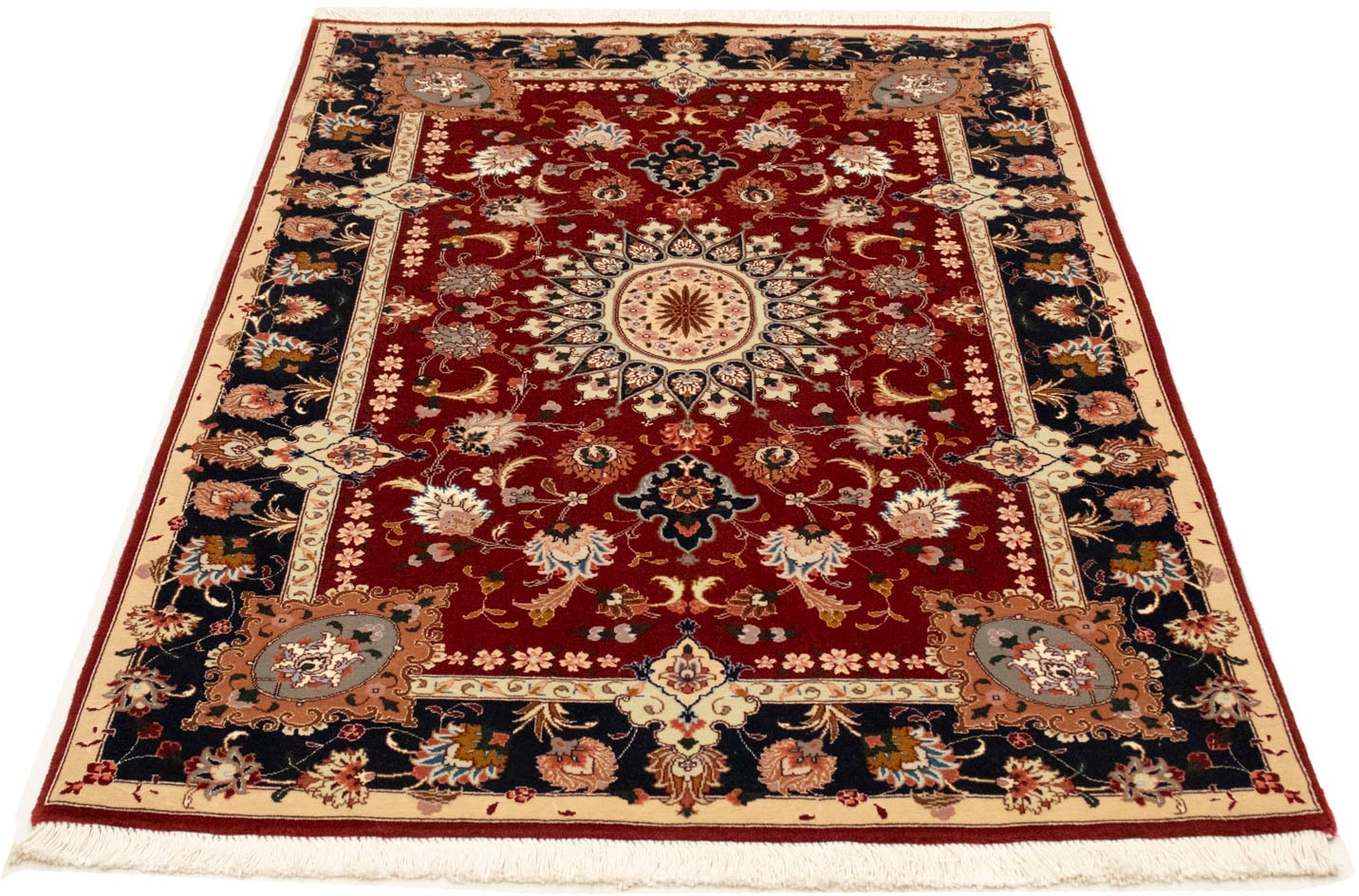 morgenland Teppich »Täbriz 50 Raj Teppich handgeknüpft rot«, rechteckig, ha günstig online kaufen