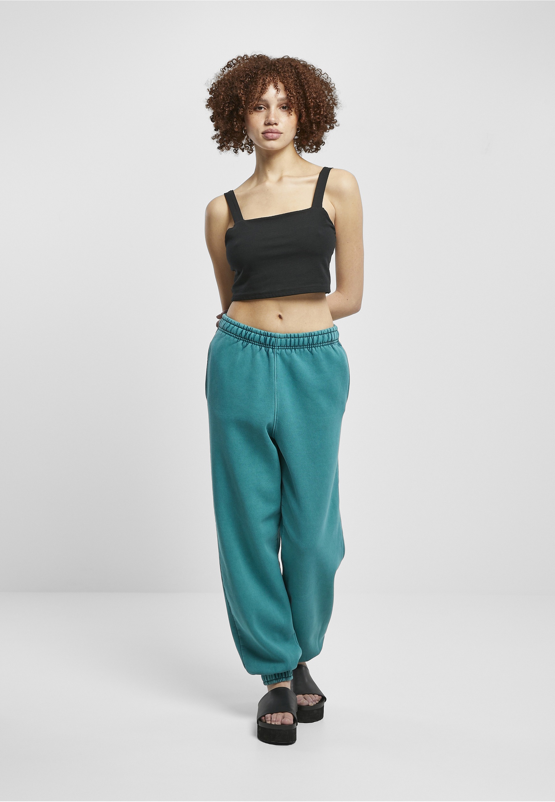 URBAN CLASSICS Jogginghose »Urban Classics Damen Ladies High Waist Stone Washed Sweat Pants«