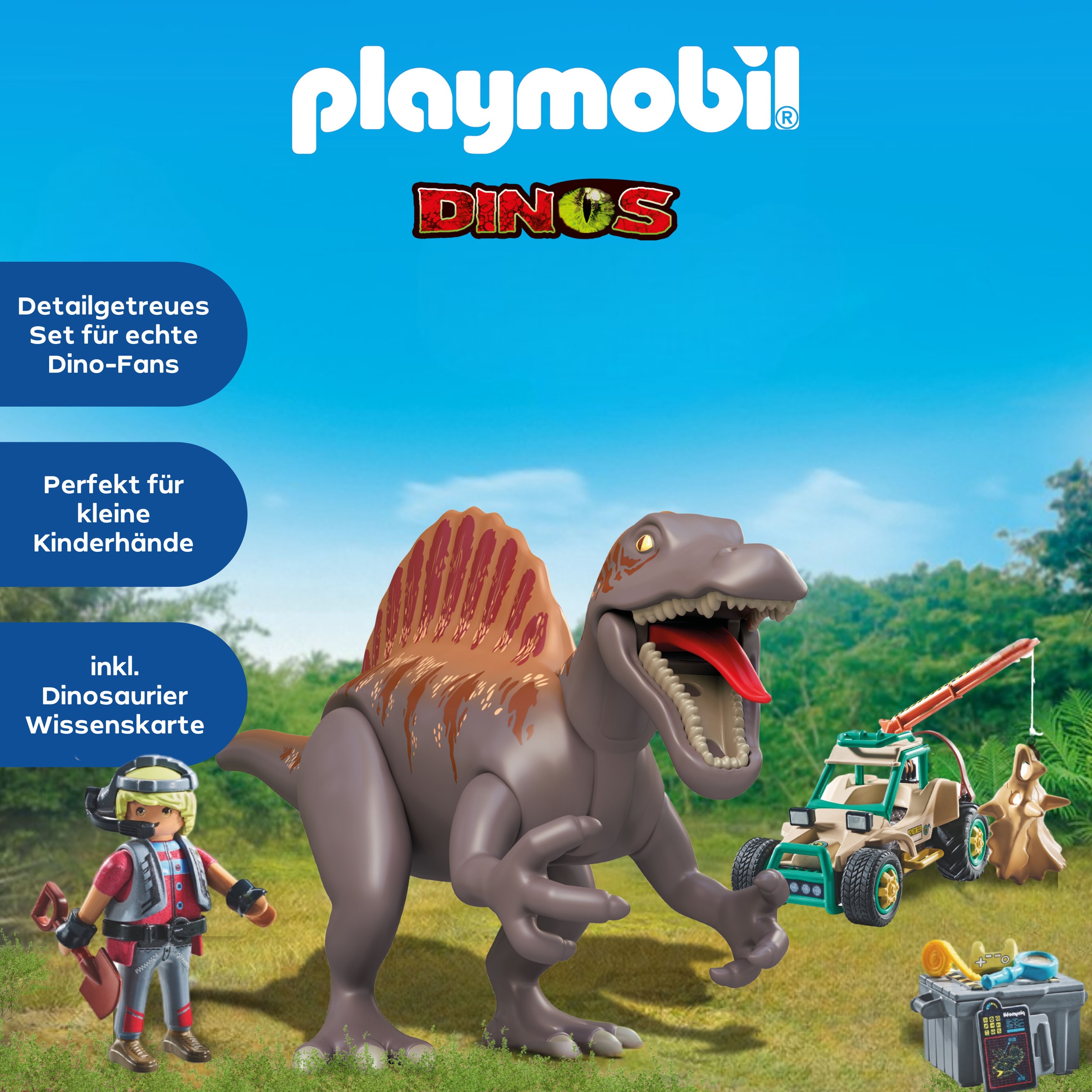 Playmobil® Konstruktions-Spielset »Spinosaurus-Angriff auf Dino-Ausgrabung (71820), Playmobil Dinos«, (60 St.)
