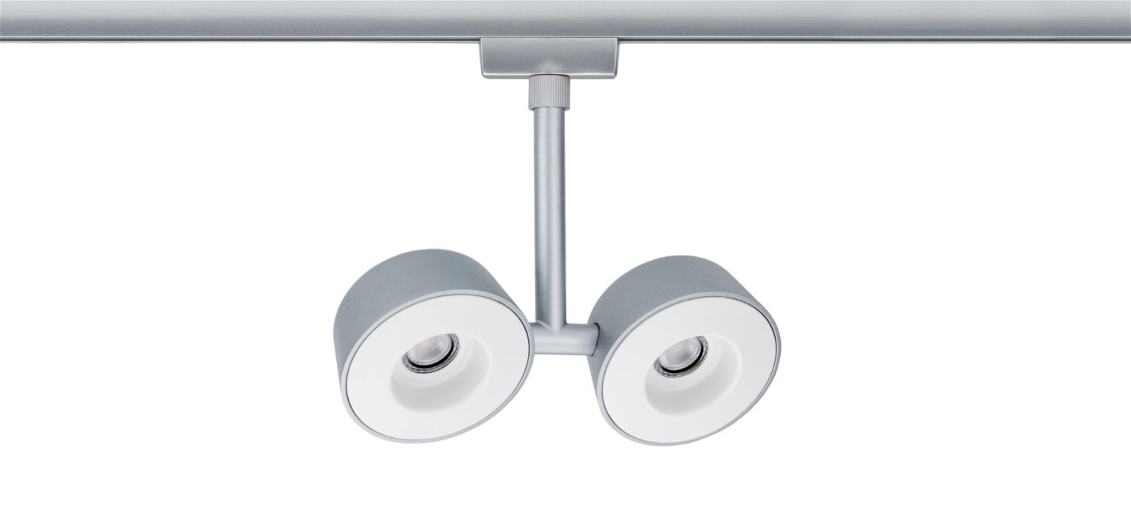 Paulmann Schienensystem-Leuchten »URail Schienenspot Pellet 2x350lm 2x6,7W 2700K 230V Chrom matt, Weiß«, dimmbar, Doppelspot