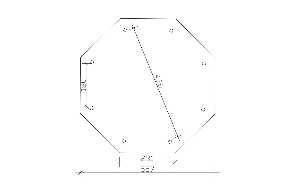 Skanholz Pavillon »Nice 3«, 8-Eck, BxT: 557x557 cm