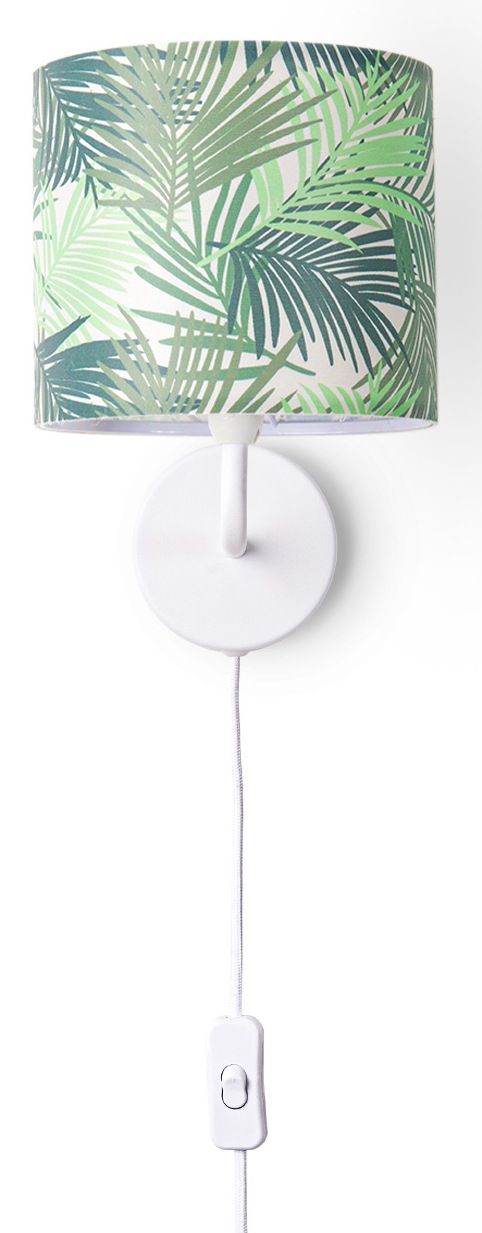 Paco Home Wandleuchte »Ostende 534«, 1 flammig, Leuchtmittel E14 | ohne Leuchtmittel, Wohnzimmerlampe Lampenschirm Schlafzimmer Büro Lampe Jungle Palme