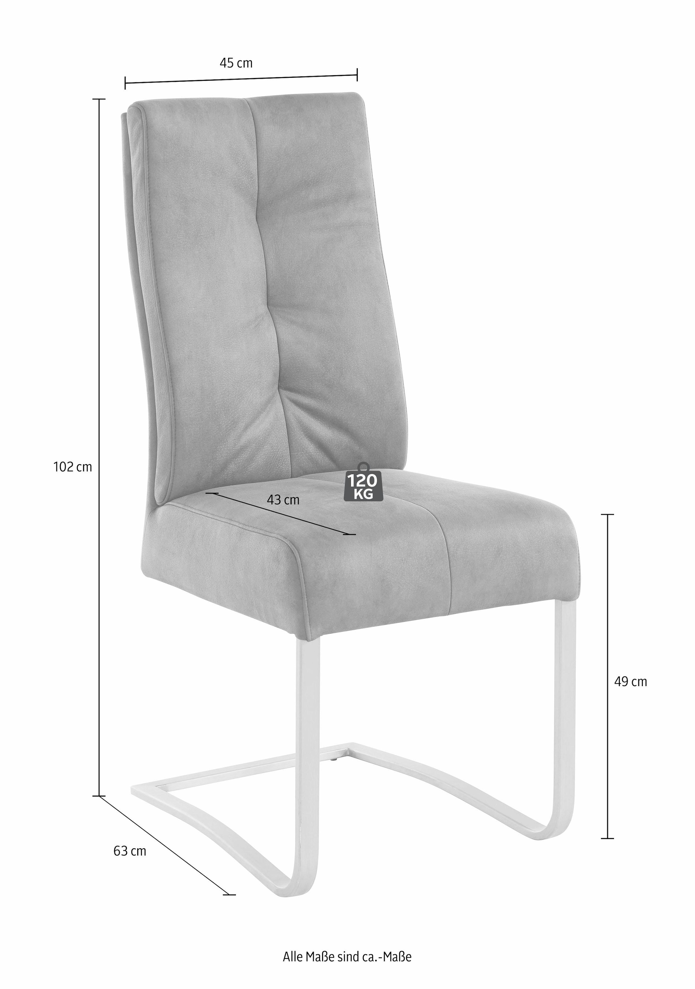 MCA furniture Esszimmerstuhl »Salva Schwingstuhl 1«, (Set), 2 St., Microfaser, mit Tonnentaschenfederkern, belastbar bis max. 120 kg