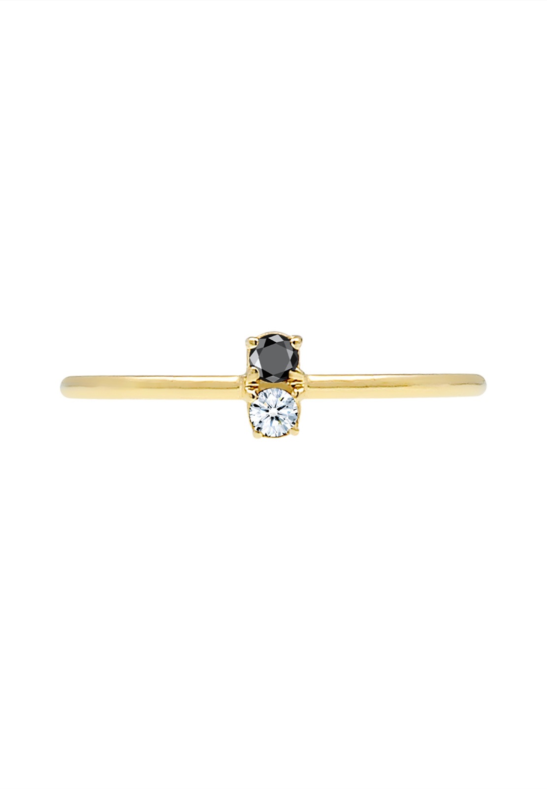 Elli DIAMONDS Verlobungsring »Verlobungsring Schwarzer Diamant (0.06 ct) 375 Gelbgold«