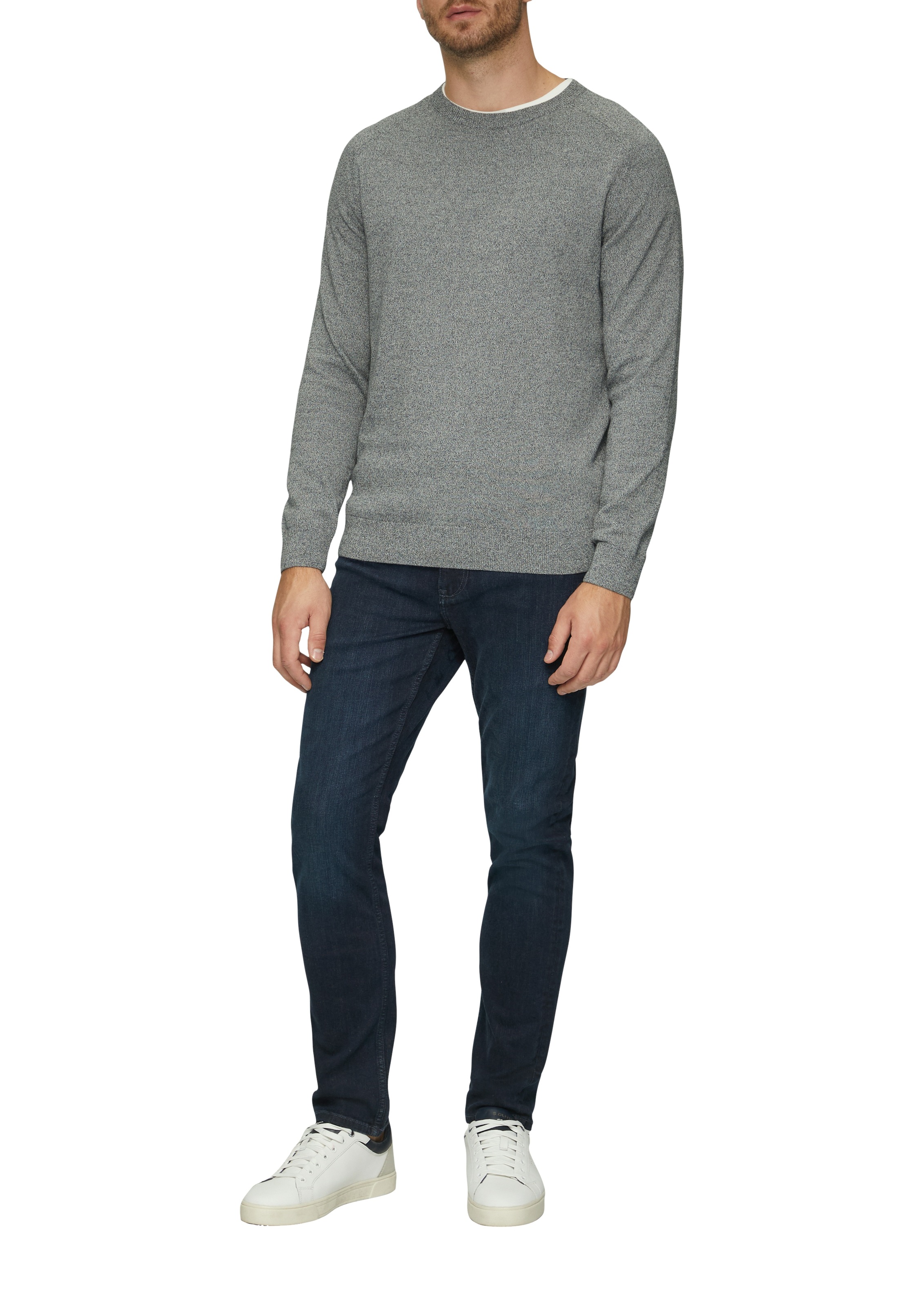 s.Oliver Strickpullover, mit Rundhals und in melierter Optik