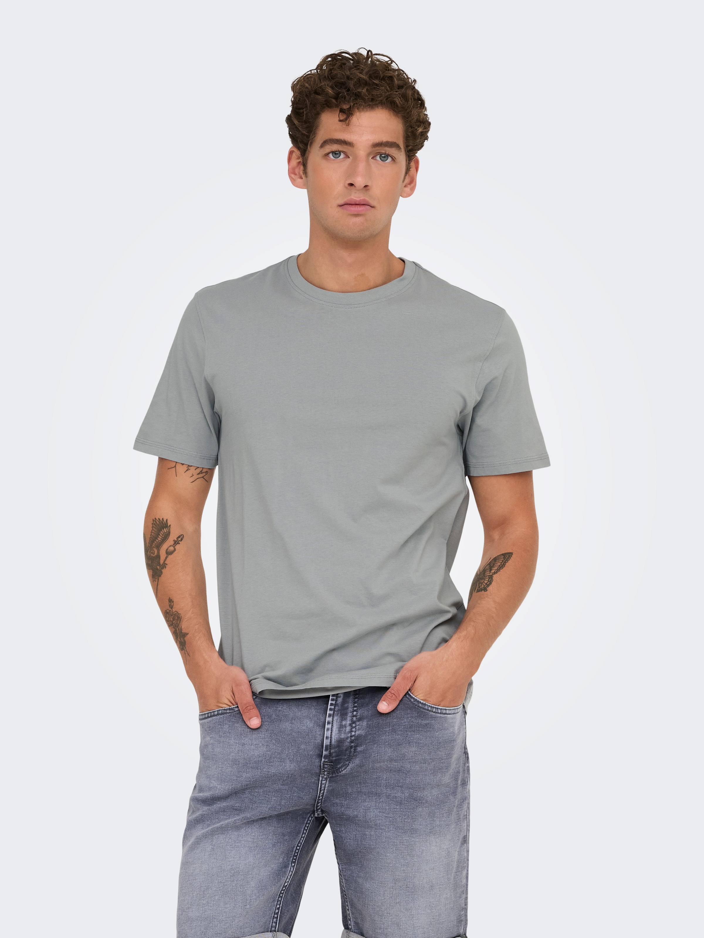 ONLY & SONS Rundhalsshirt »ONSMAX LIFE REG SS STITCH TEE«
