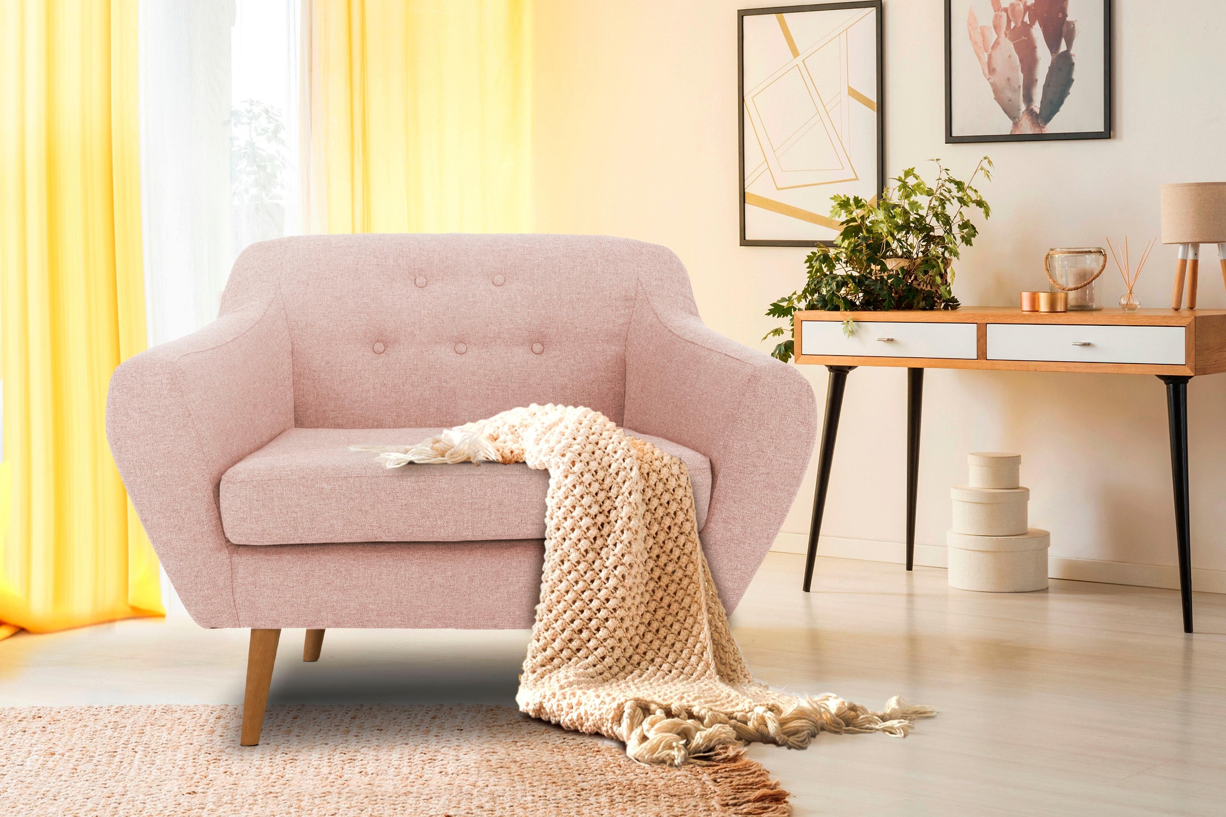 Home affaire Sessel »Renne« mit Heftung im Rücken im skandinavischem Stil günstig online kaufen