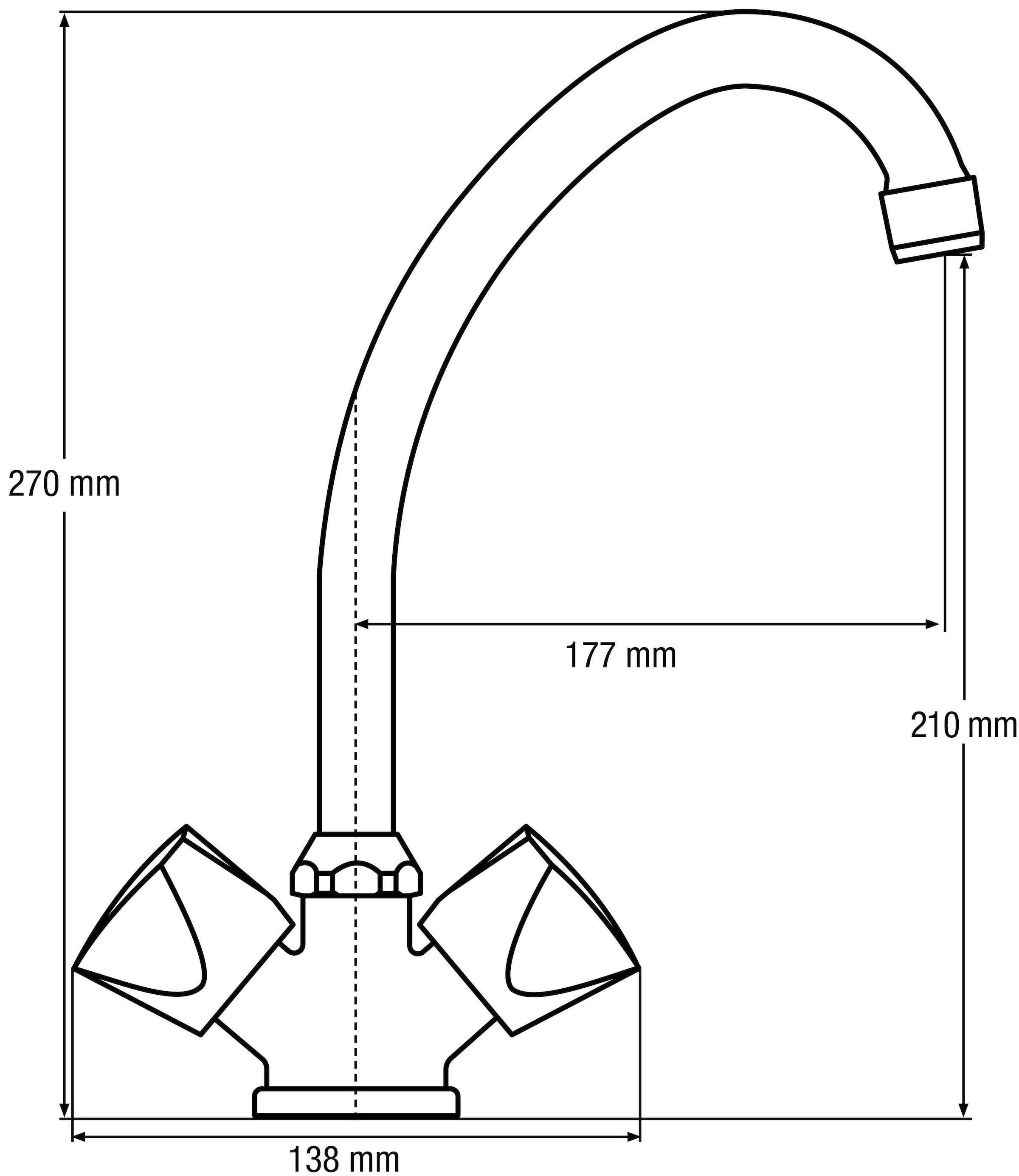 CORNAT Spültischarmatur »Zweigriffarmatur "Lisa", HD, Messing, verchromt«
