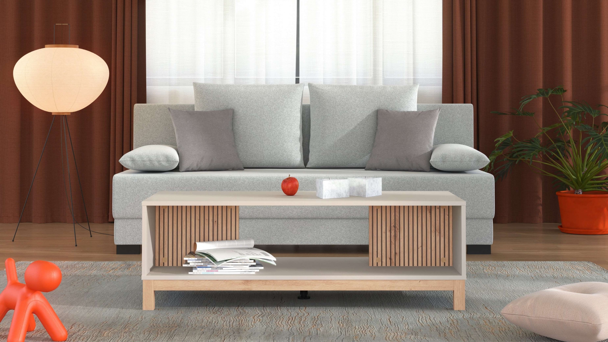 Home affaire Couchtisch »Essex, Wohnzimmertisch, Sofatisch, Beistelltisch, Kaffeetisch« Artisan Eiche & schwarze Streifen, MDF-Profil, ABS 1mm, modern