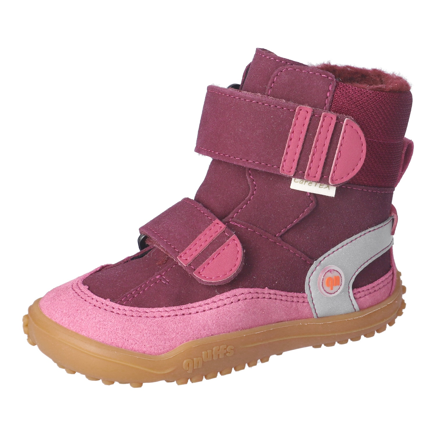 qnuffs Barfußschuh »TANNE«  Klettboots, Winterboots mit praktischem Namensschild an der Ferse