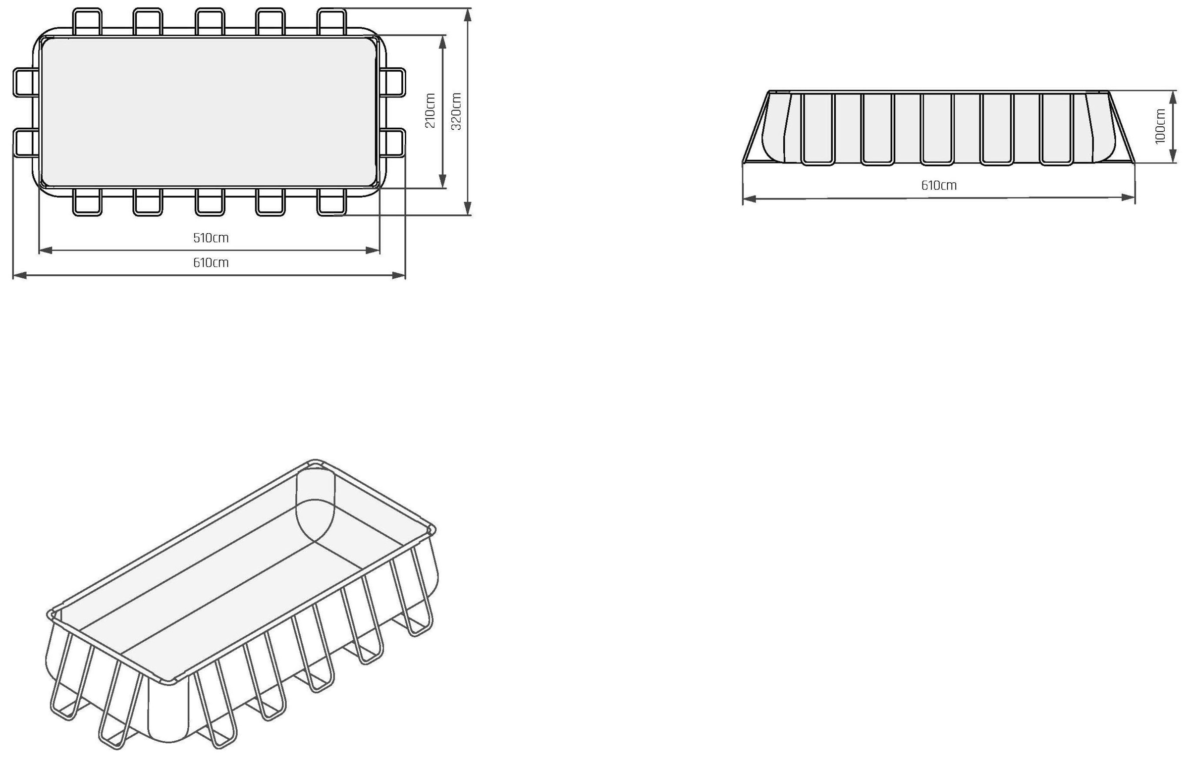 EXIT Framepool, (Set, 3 tlg.), BxLxH: 250x540x100 cm, inkl. Sicherheitsleiter, Sandfilteranlage