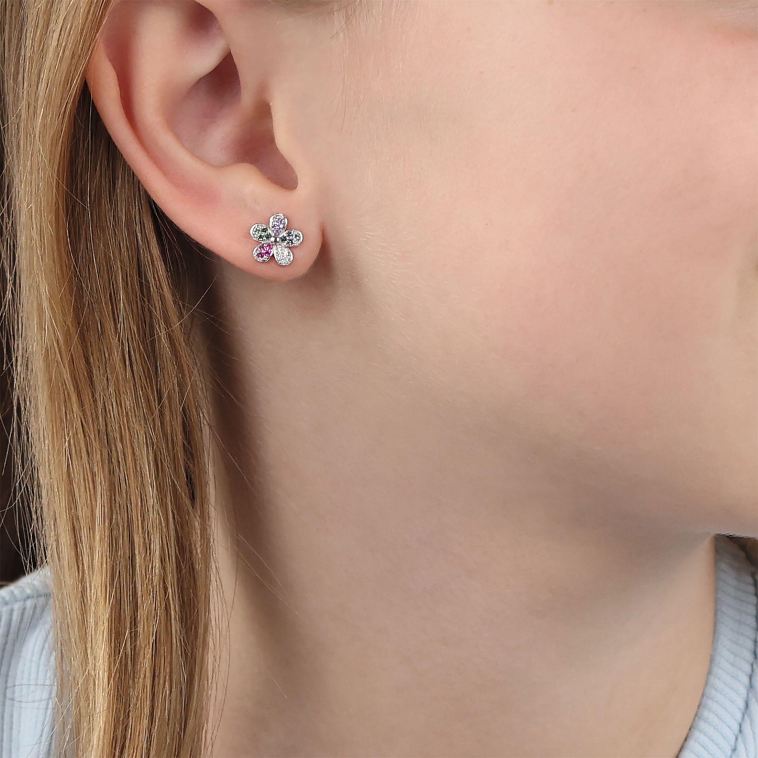 Prinzessin Lillifee Paar Ohrstecker »Blume-Motiv« mit Zirkonia (synth.)
