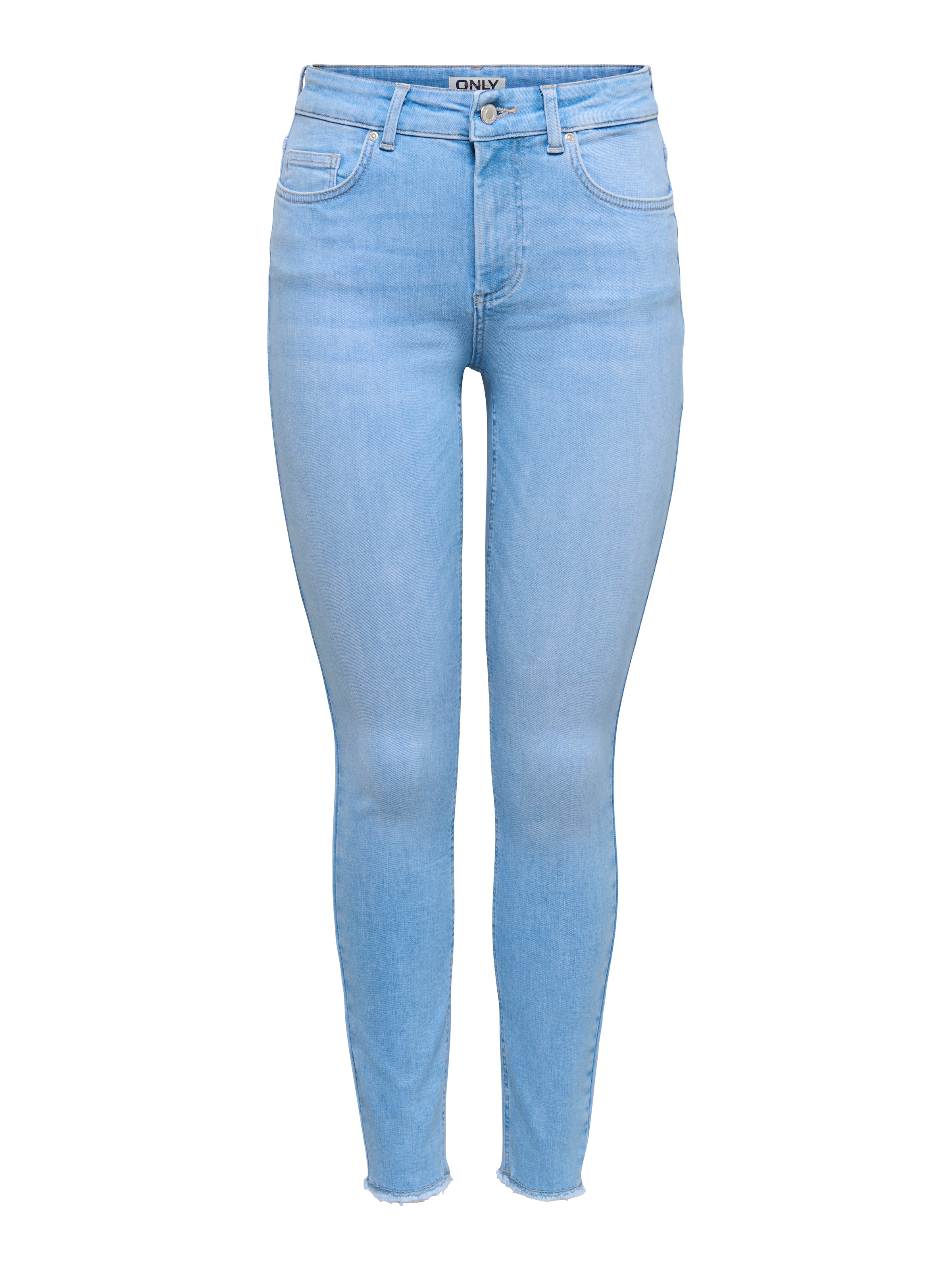 ONLY Skinny-fit-Jeans »ONLBLUSH MID SK ANK RW DNM REA130 NOOS« hohe Taille, Bleach Wash für einen Faded-Look, ausgefranster Saum
