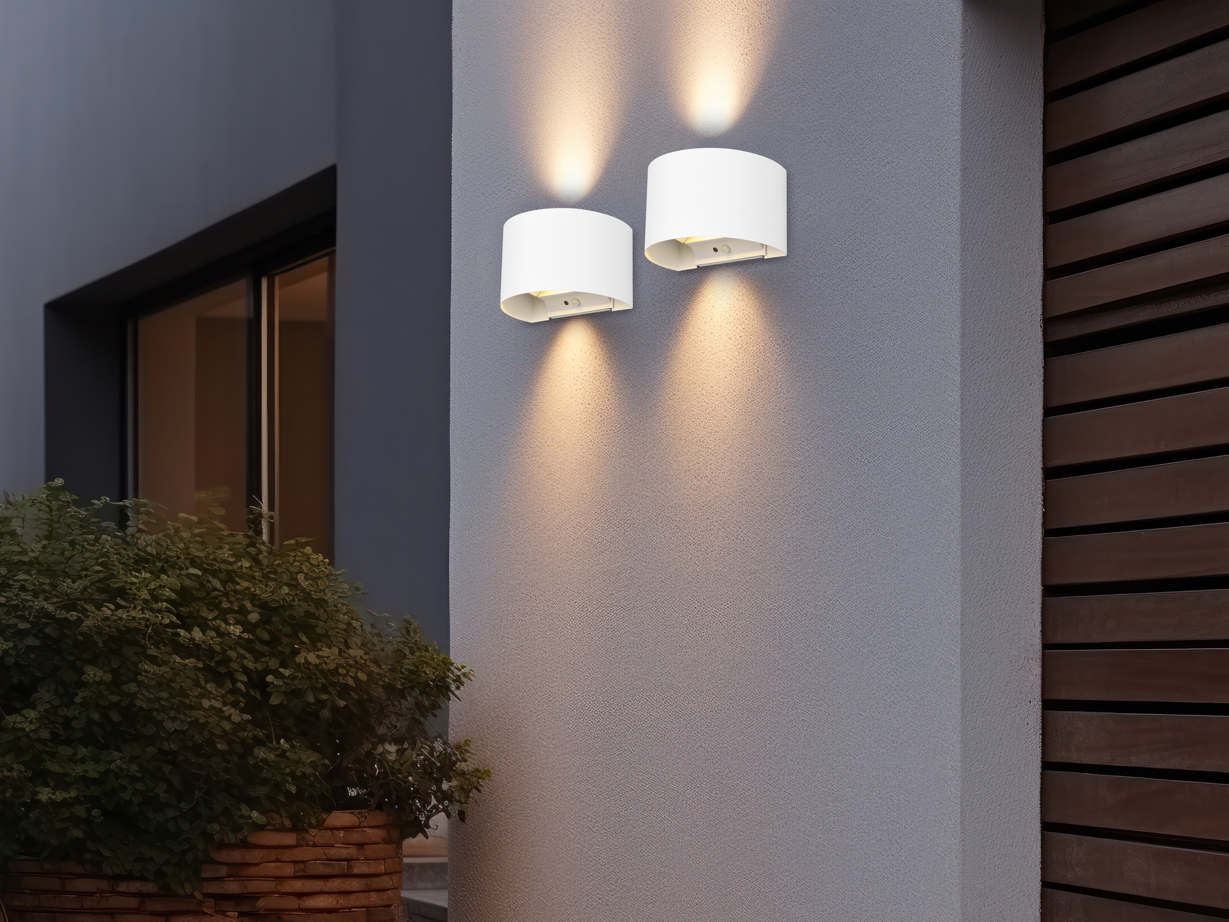 REALITY Leuchten LED Wandleuchte »TALENT, LED Wandlampe mit Magnet Wandhalterung, up-and-down Licht IP44«, 2 flammig, Leuchtmittel LED-Board | LED fest integriert, Bewegungsmelder Dämmerungssensor Akkubetrieb USB-Anschluss Schalter