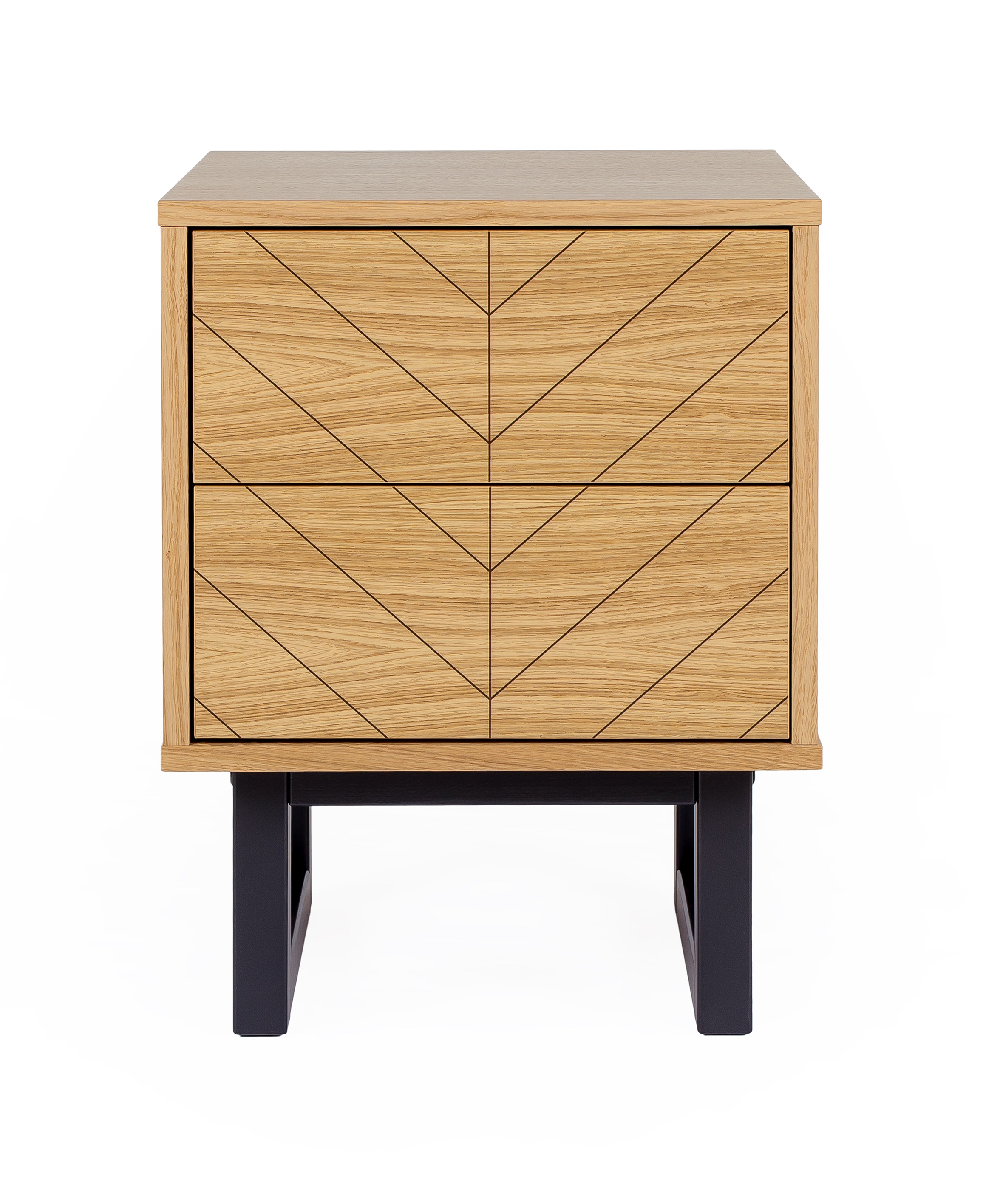 Woodman Nachttisch, Holzfurnier aus Eiche